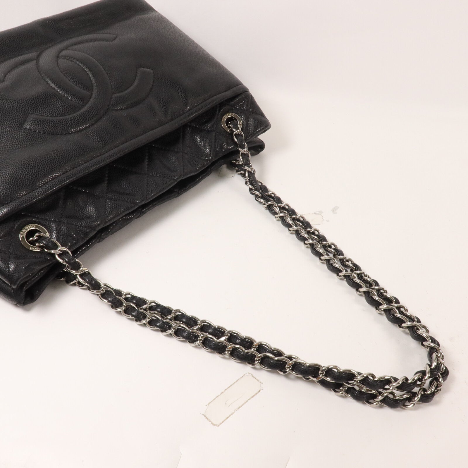 CHANEL 牛皮皮革Tote Bag鏈帶肩背袋