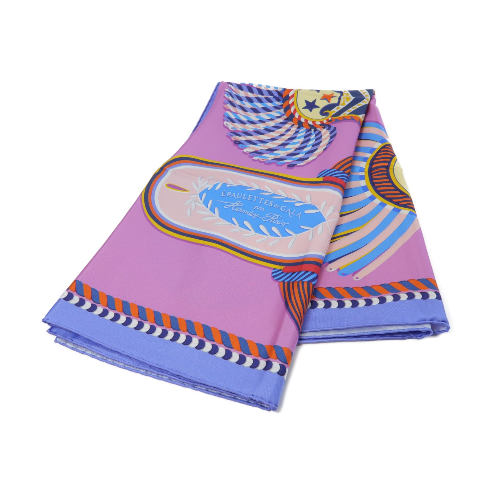 HERMES 【激減優惠】絲質Scarf 90x90絲巾紫色/粉紅色