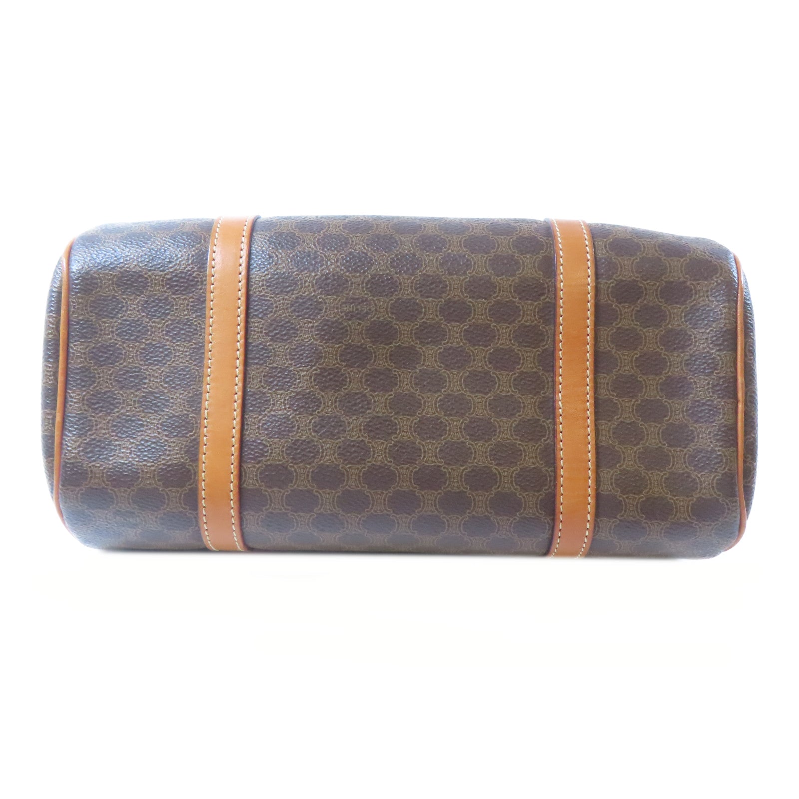 CELINE 塗層帆布Hand Bag金扣手挽袋棕色