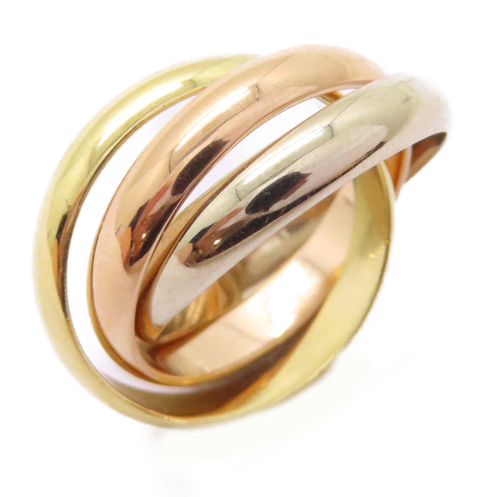 CARTIER 【激減優惠】18K黃金/白金/玫瑰金Trinity Ring戒指US#6.75/Cartier#54