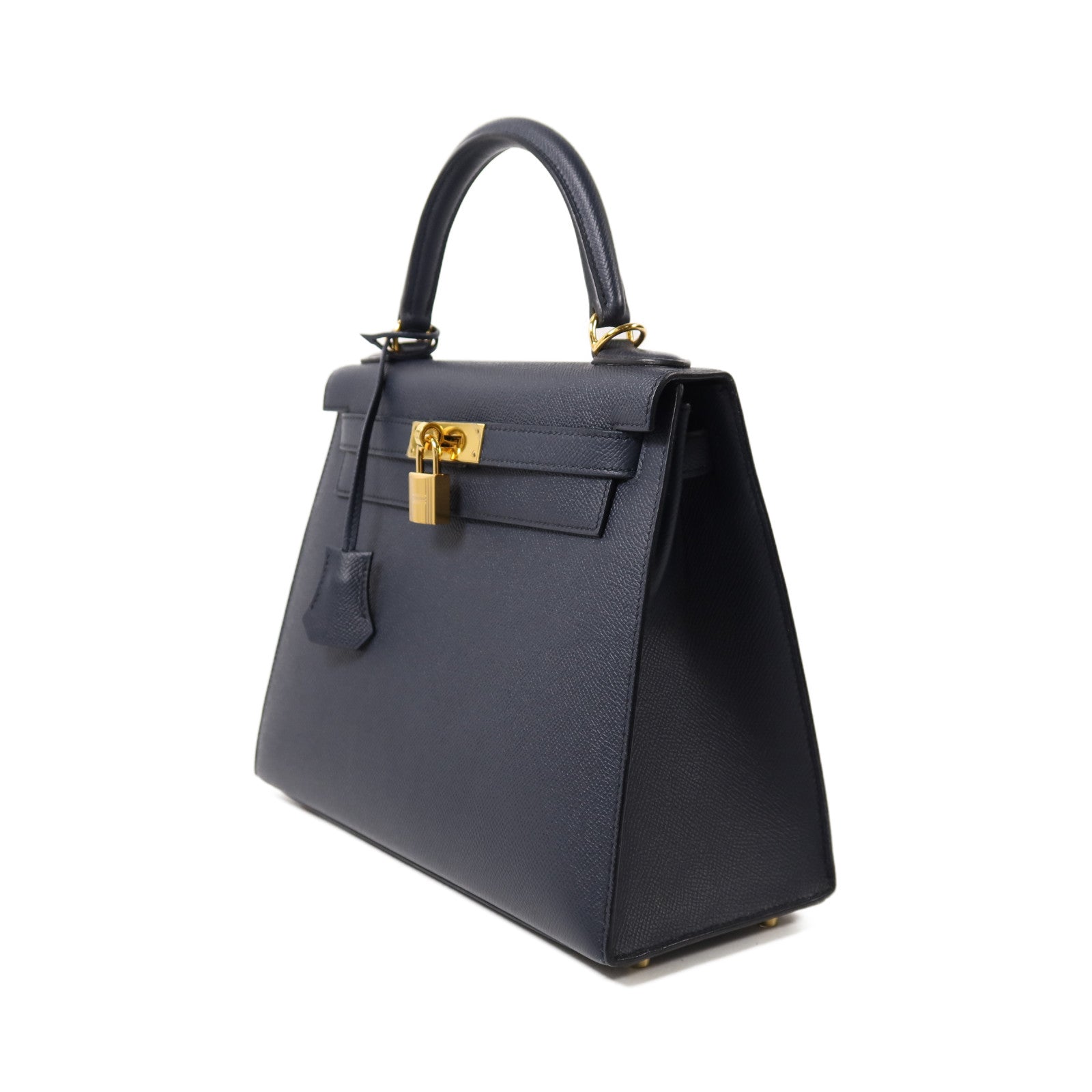 HERMES Epsom皮革Kelly 28金扣手挽肩背兩用袋Blue IndigoBlue Indigo