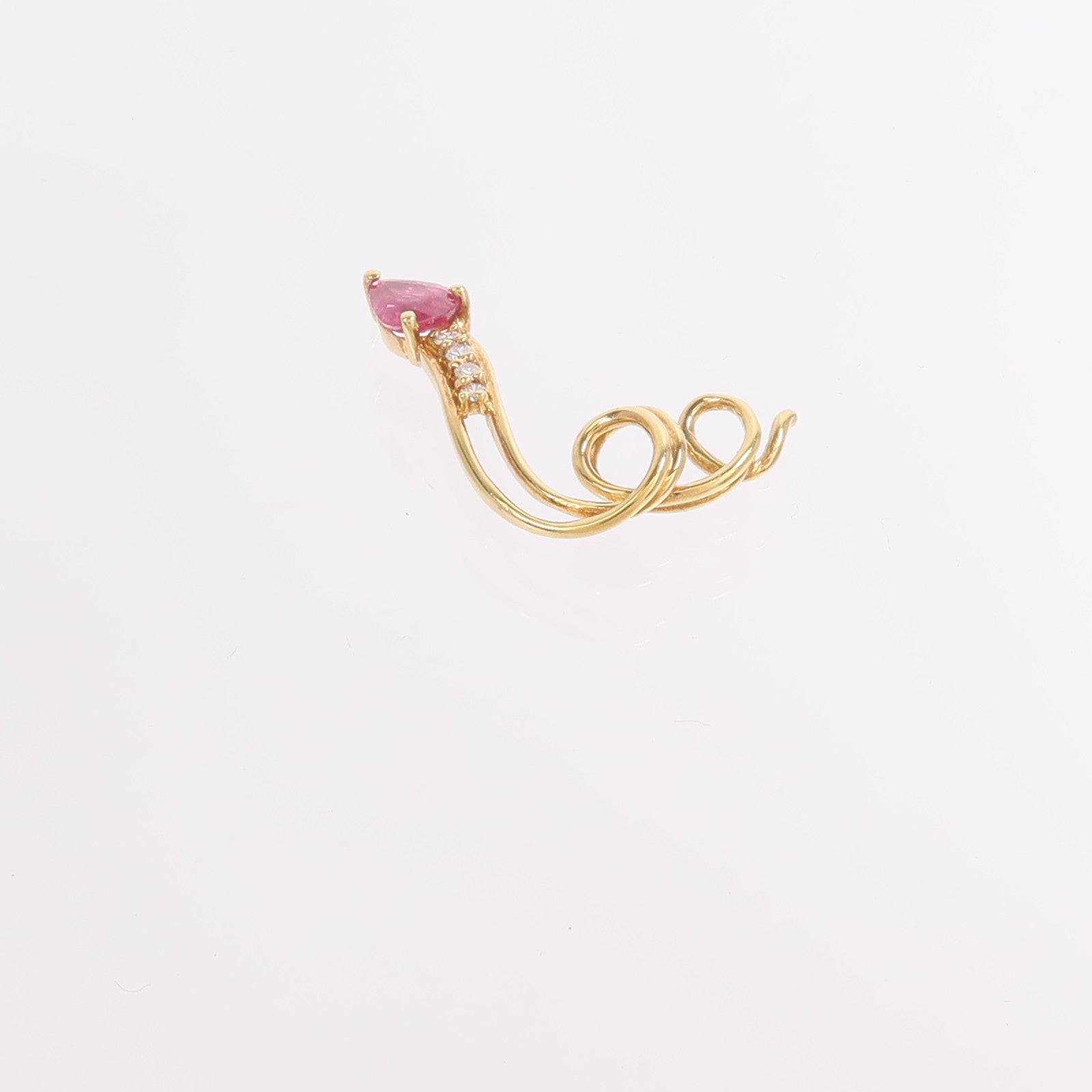 JEWELRY 18K黃金Ruby Diamond Pendant Top紅寶石/鑽石吊墜
