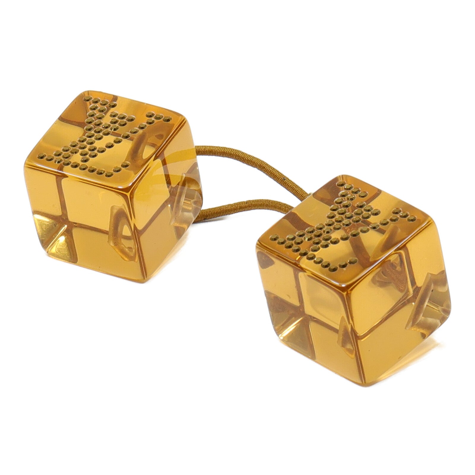 LOUIS VUITTON Acrylic/Rhinestones Hair Cube頭髮橡皮筋