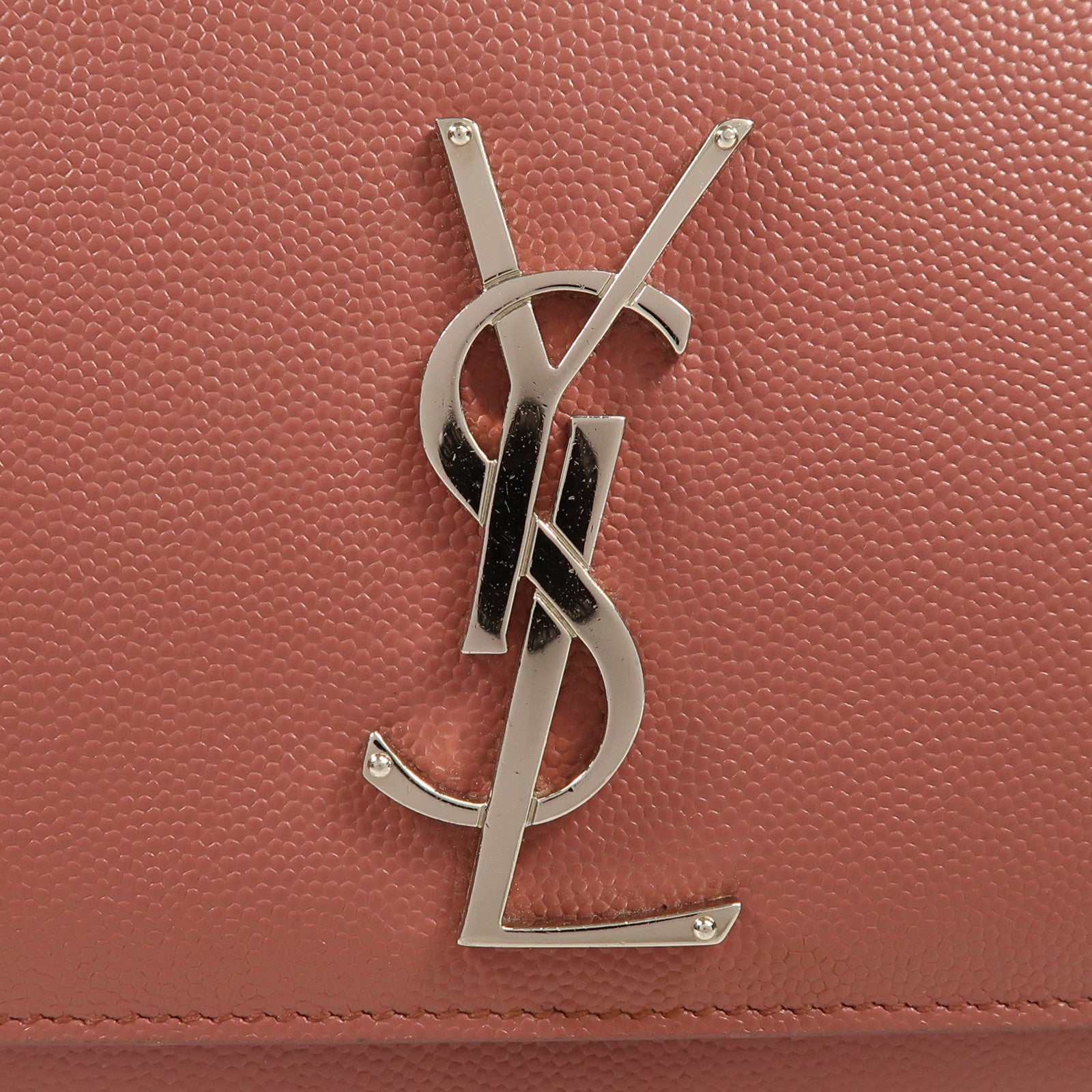 YVES SAINT LAURENT 牛皮皮革Kate銀扣鏈帶肩背袋