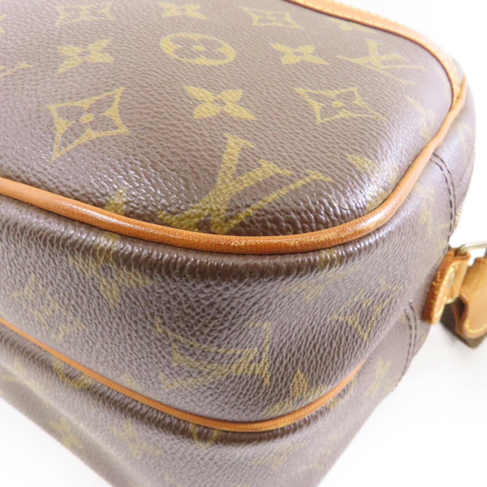 LOUIS VUITTON Monogram Reporter金扣肩背袋啡色