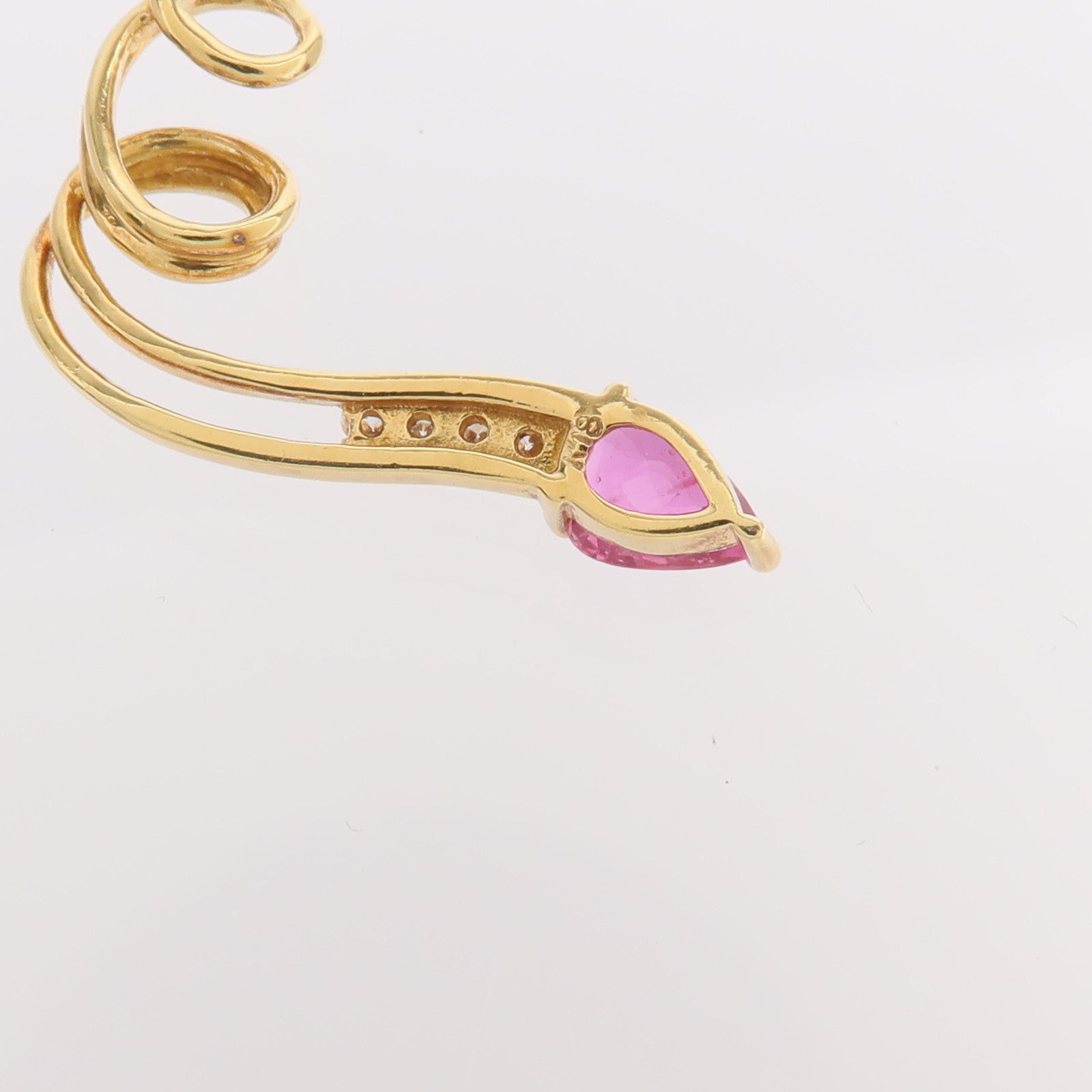 JEWELRY 18K黃金Ruby Diamond Pendant Top紅寶石/鑽石吊墜