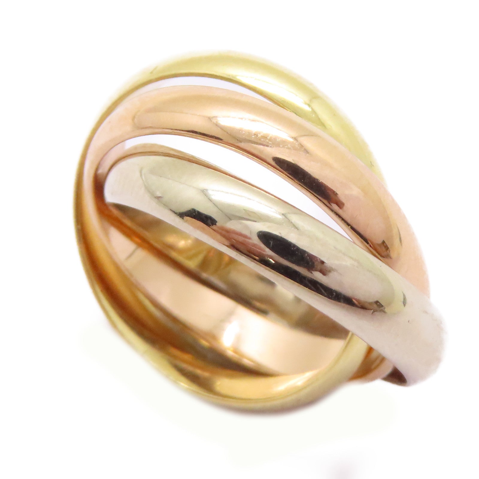 CARTIER 【激減優惠】18K黃金/白金/玫瑰金Trinity Ring戒指US#6.75/Cartier#54