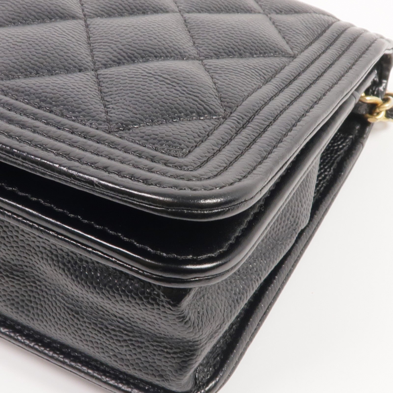 CHANEL 牛皮皮革WOC Wallet On Chain金扣鏈帶肩背袋