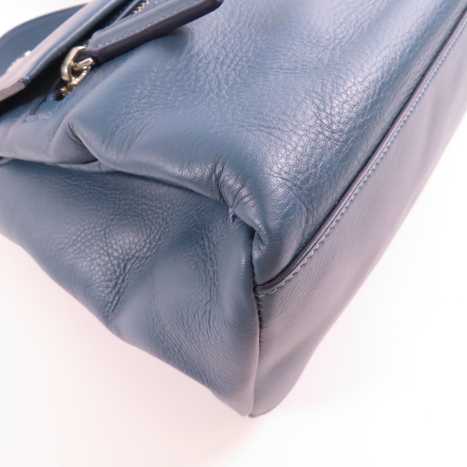 GIVENCHY SHW 2 Way Shoulder Hand Bag Calfskin Leather Blue