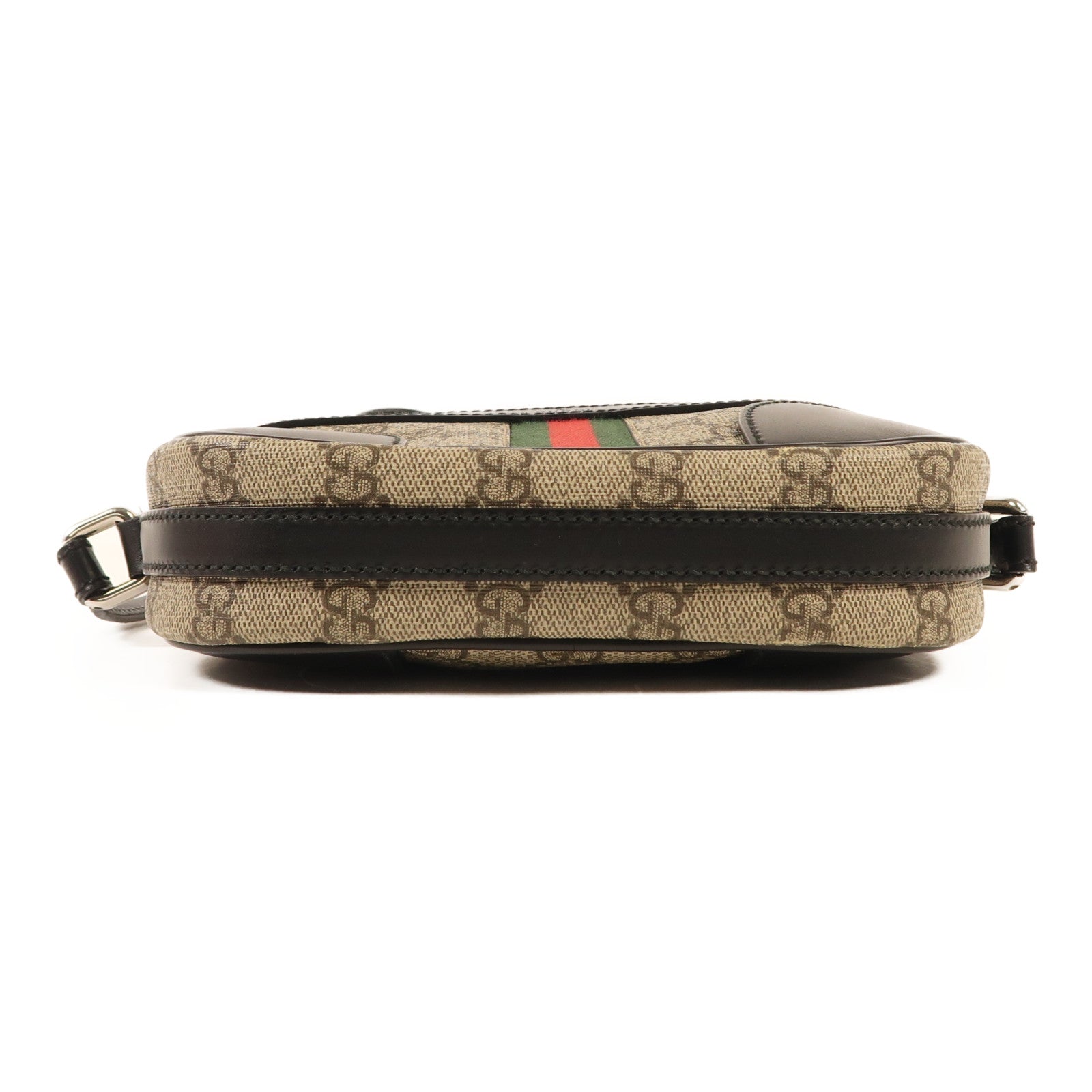 GUCCI 帆布Messenger Bag銀扣肩背袋