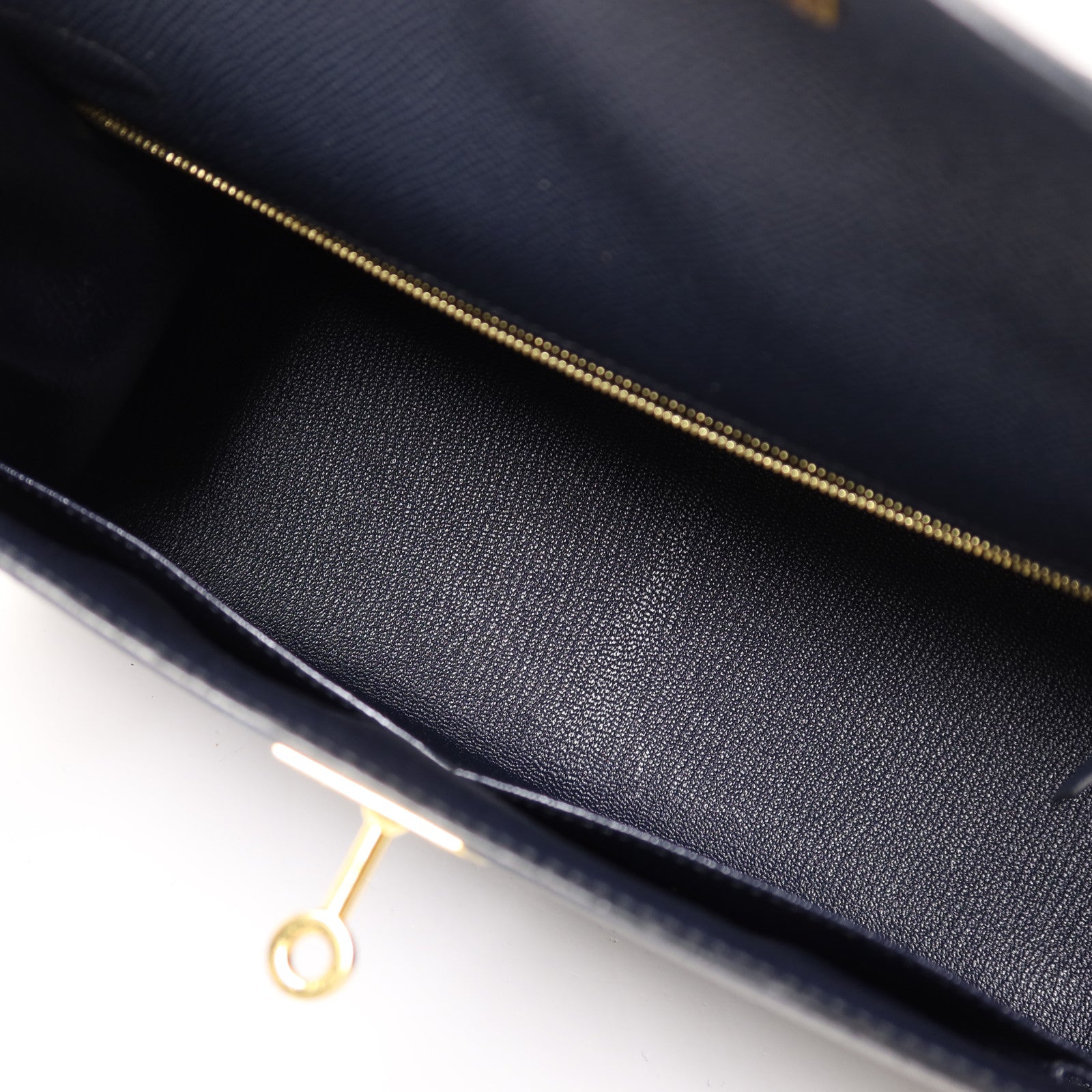 HERMES Epsom皮革Kelly 28金扣手挽肩背兩用袋Blue IndigoBlue Indigo