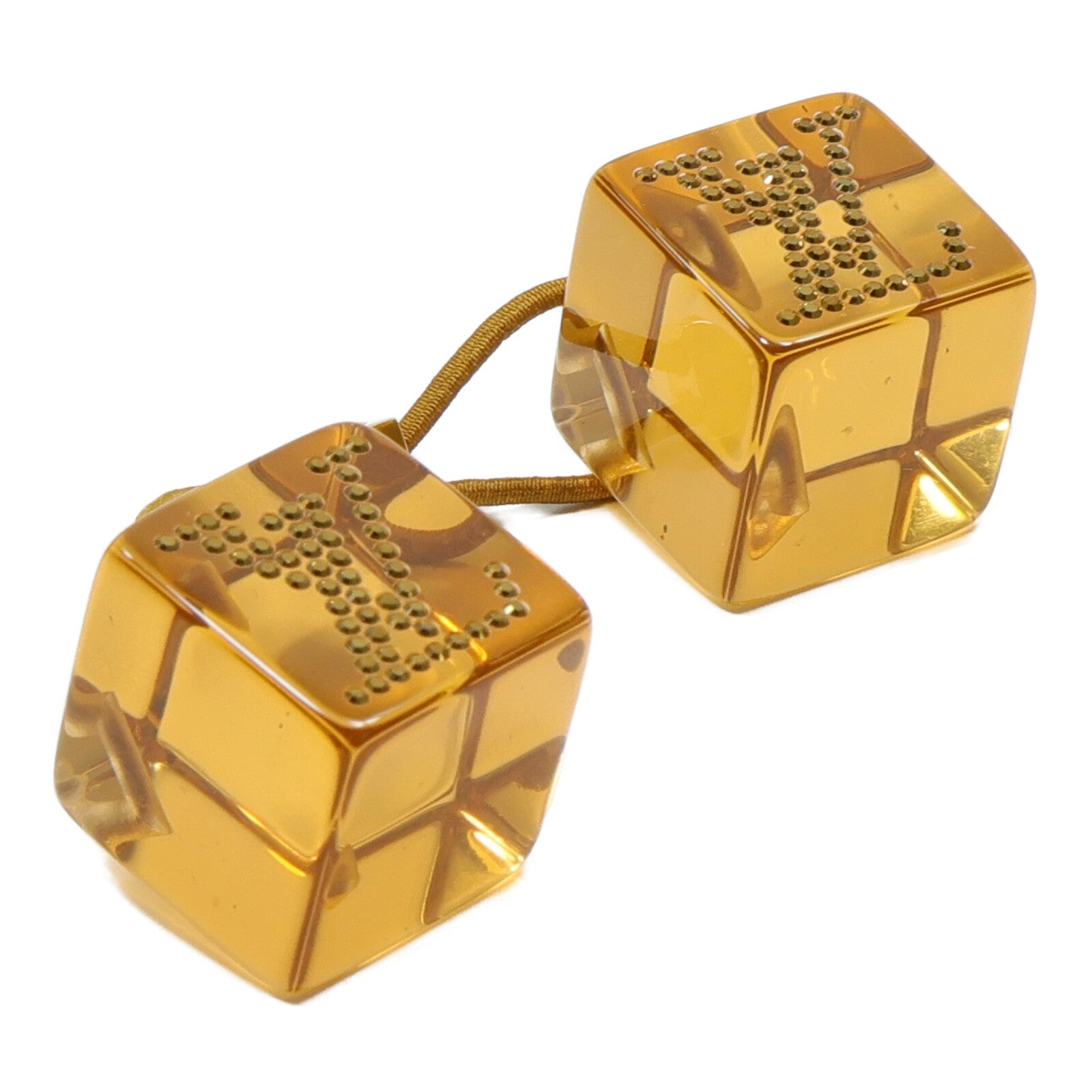 LOUIS VUITTON Acrylic/Rhinestones Hair Cube頭髮橡皮筋