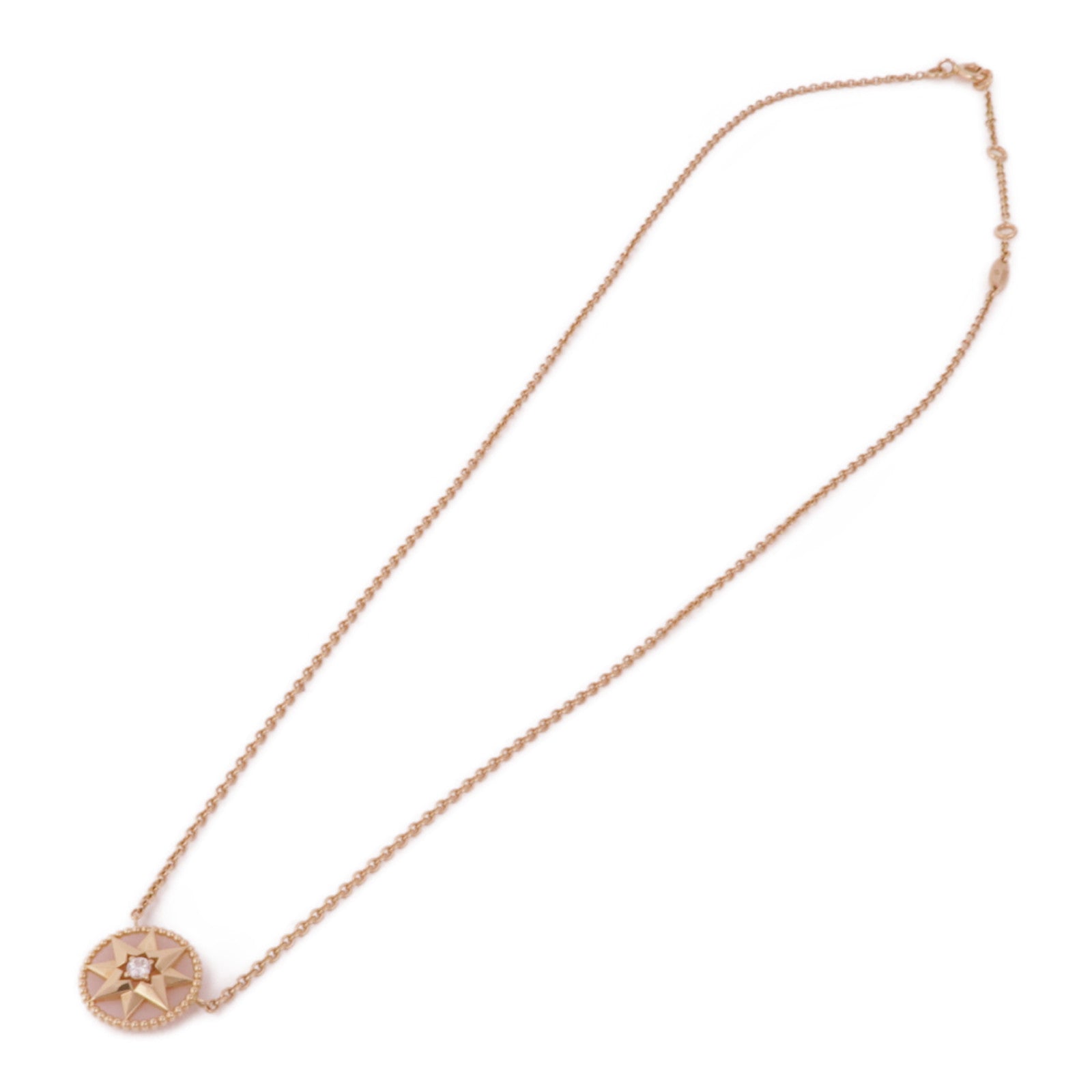 Dior 18K玫瑰金/珍珠母貝Rose Davan Diamond Necklace鑽石項鍊