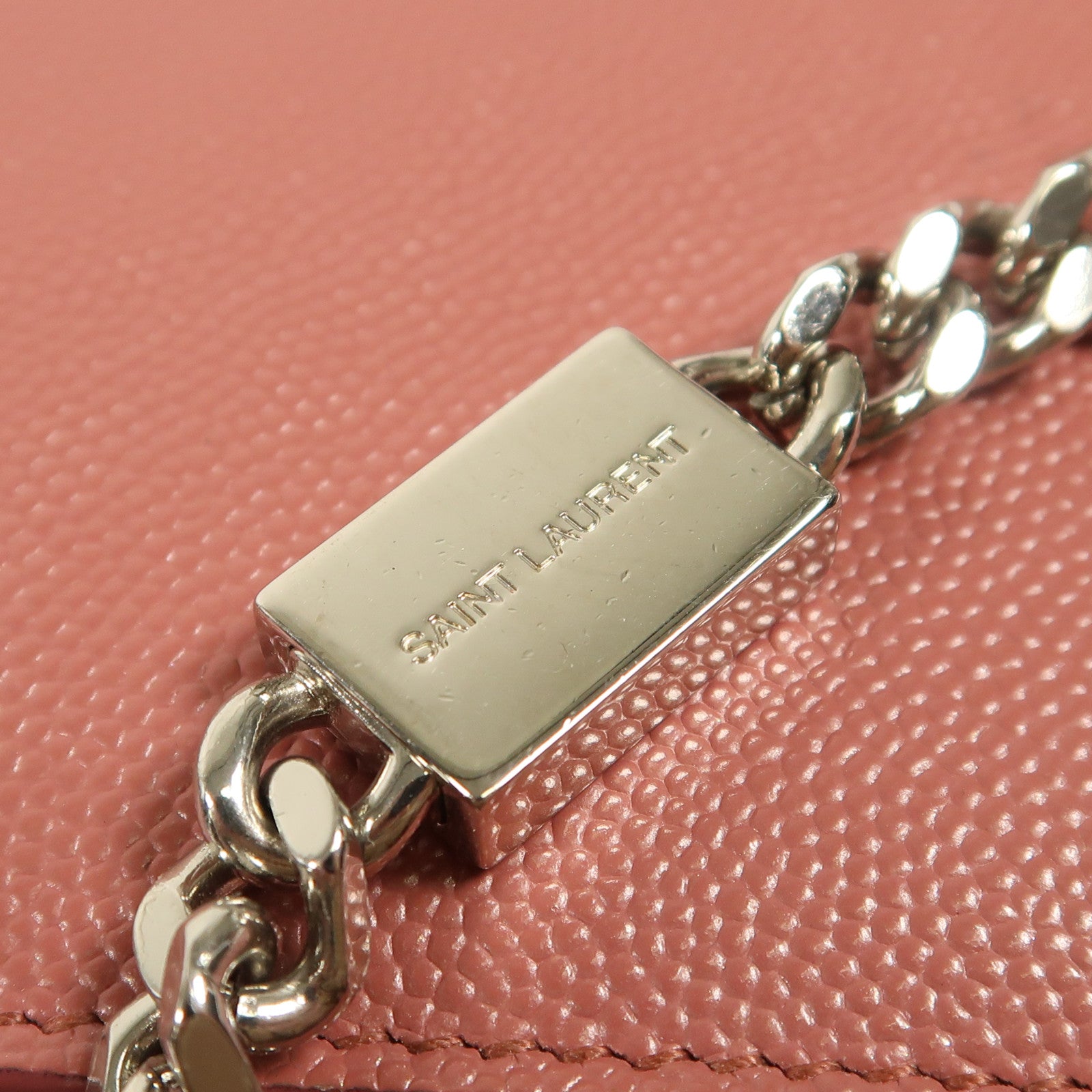 YVES SAINT LAURENT 牛皮皮革Kate銀扣鏈帶肩背袋