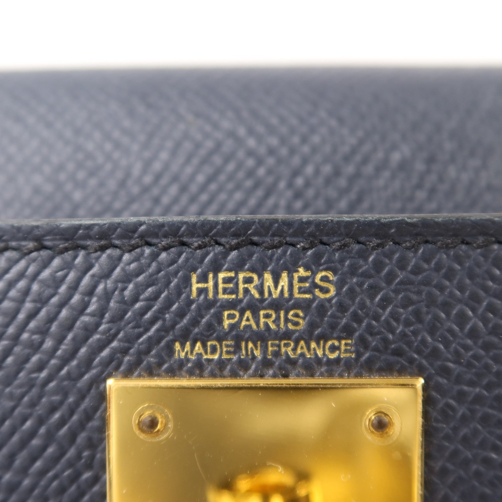 HERMES Epsom皮革Kelly 28金扣手挽肩背兩用袋Blue IndigoBlue Indigo