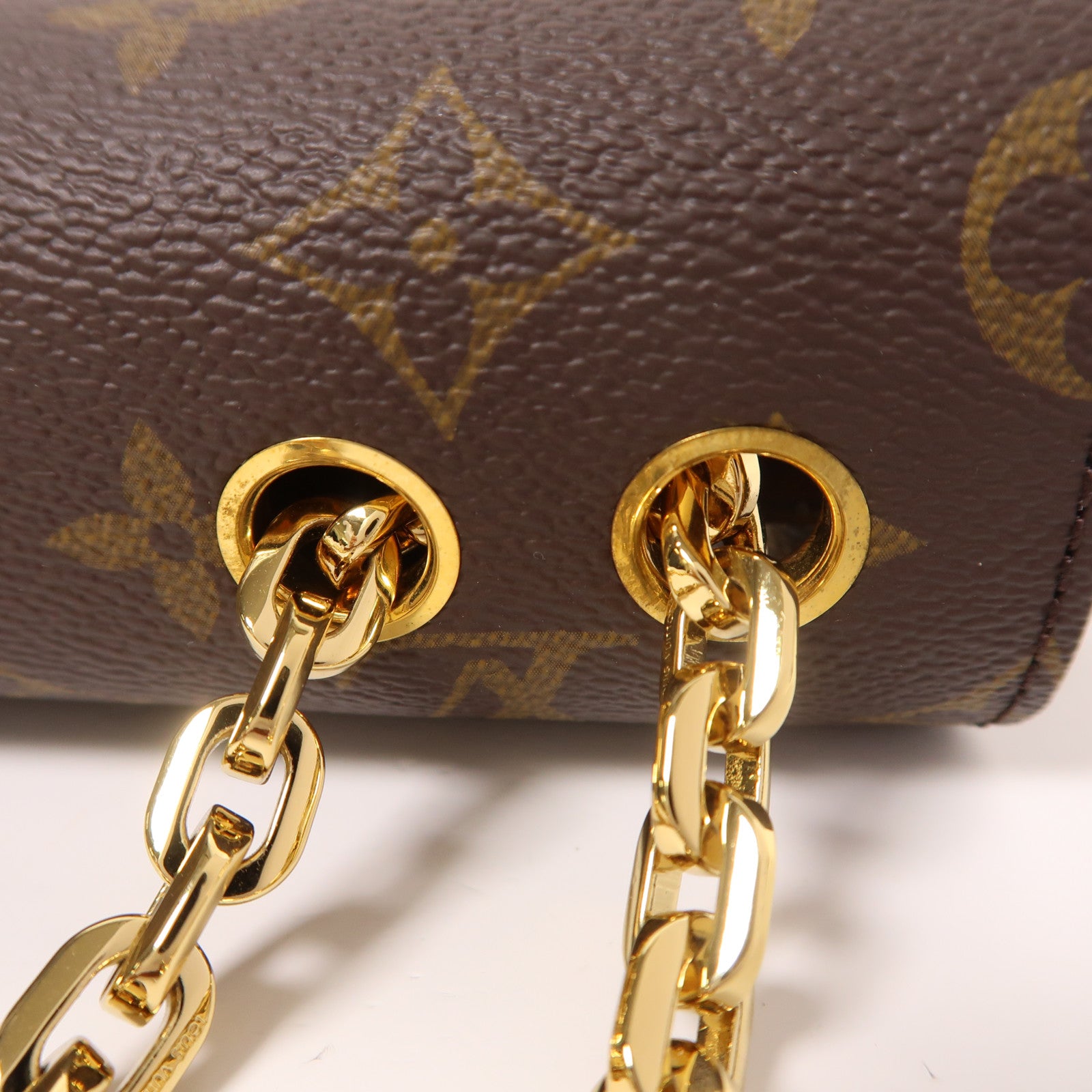 LOUIS VUITTON Monogram Marceau金扣鏈帶肩背袋棕色