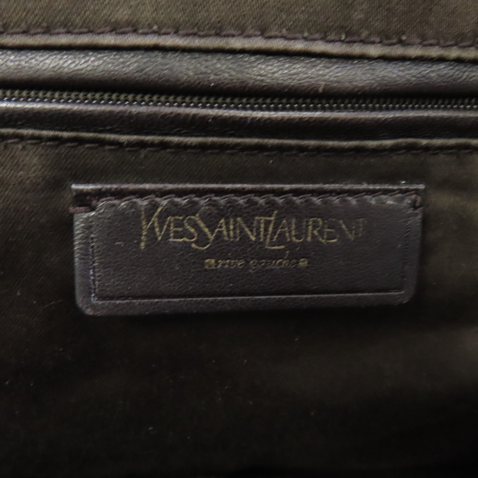 YVES SAINT LAURENT 【激減優惠】漆皮皮革Shoulder Bag金扣肩背袋棕色