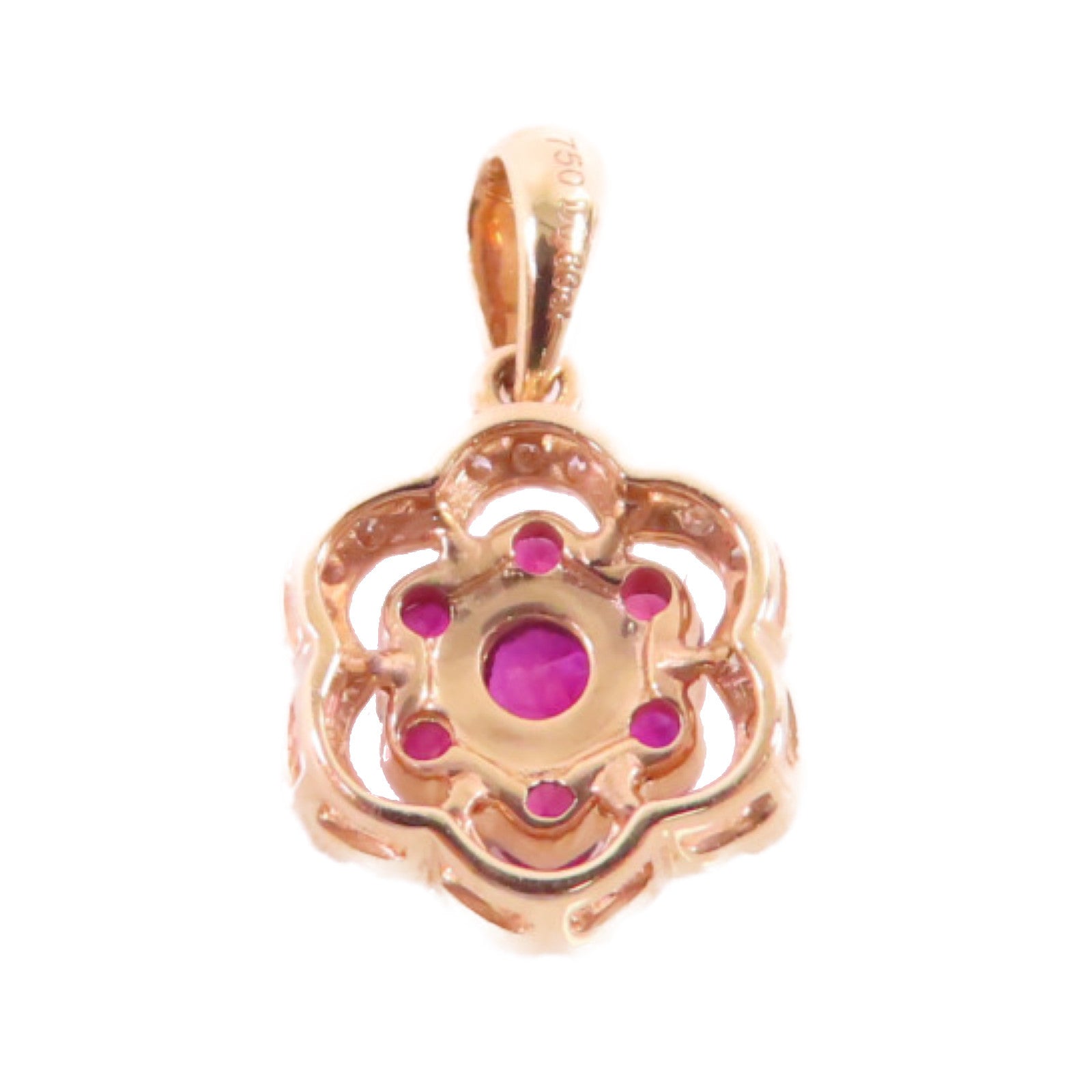 JEWELRY 【激減優惠】18K玫瑰金/紅寶石/0.8ct鑽石Ruby Diamond Pendant Top吊墜頭扣
