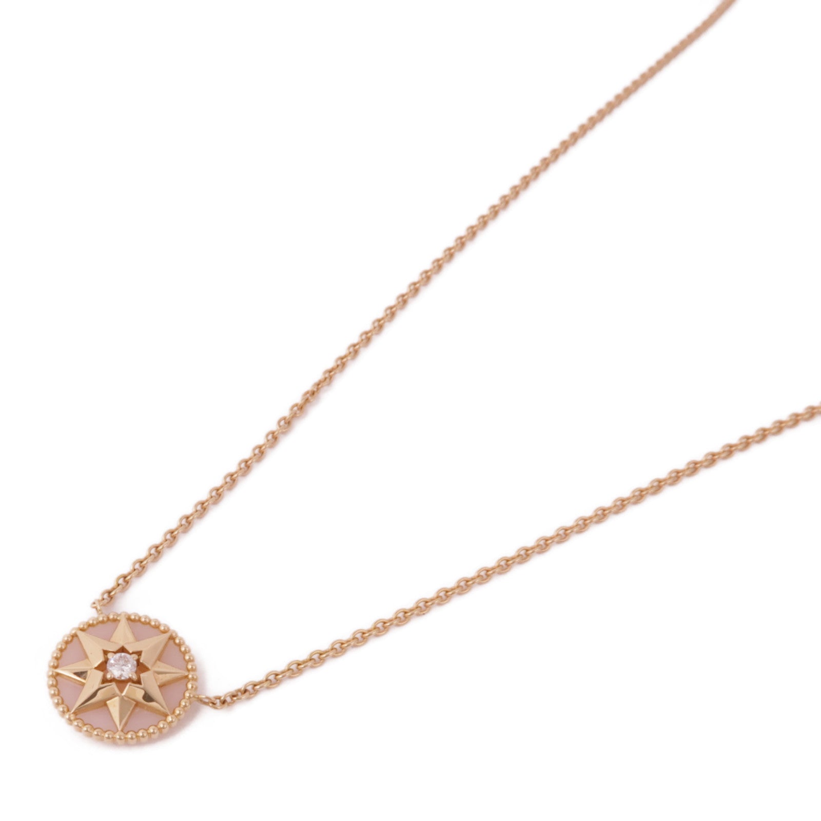 Dior 18K玫瑰金/珍珠母貝Rose Davan Diamond Necklace鑽石項鍊