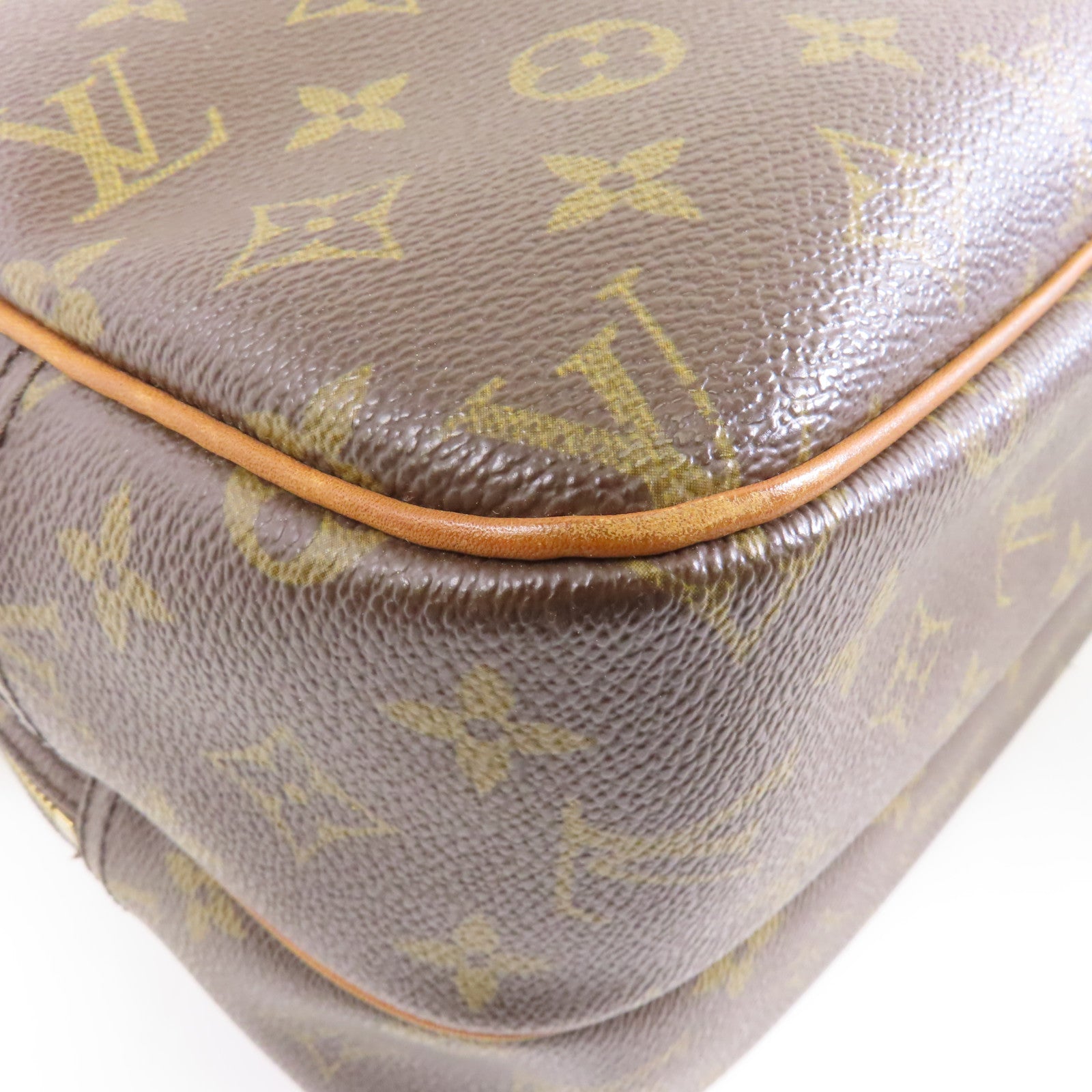 LOUIS VUITTON Monogram Reporter金扣肩背袋啡色