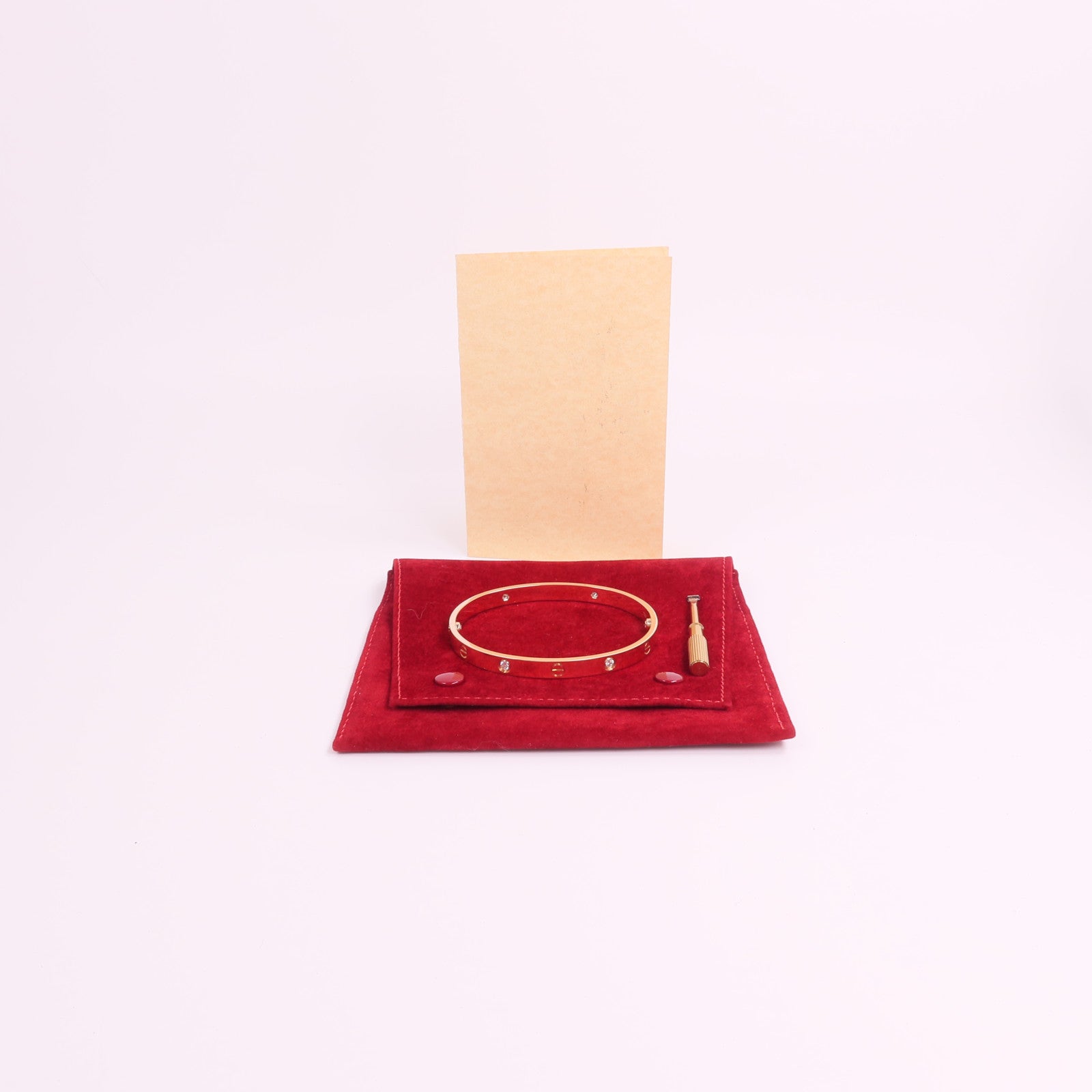 CARTIER 18K玫瑰金Love Bracelet 4 Diamonds鑽石手鐲