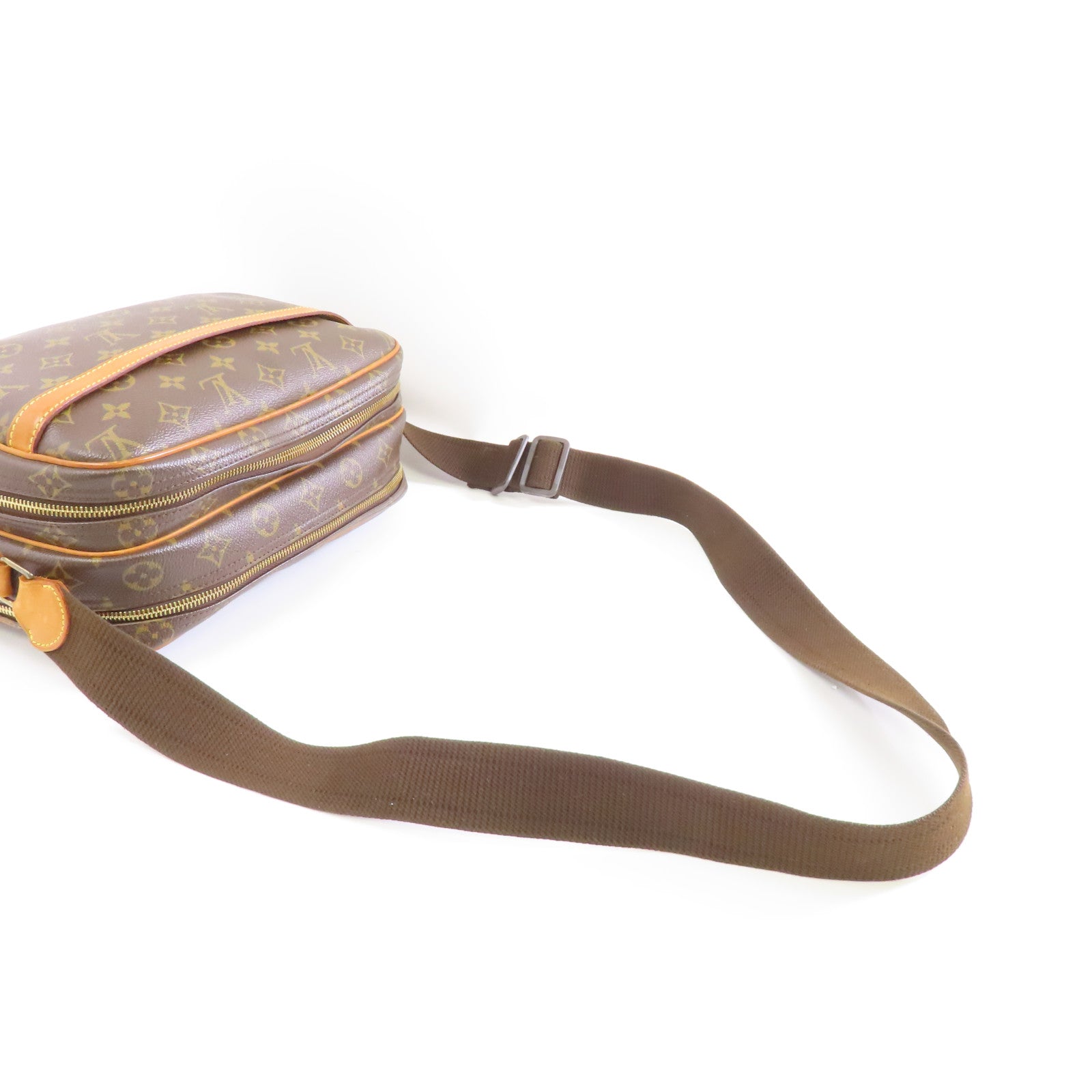 LOUIS VUITTON Monogram Reporter金扣肩背袋啡色