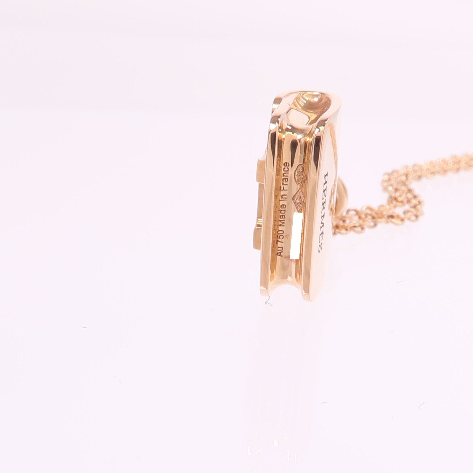 HERMES 【激減優惠】18K玫瑰金Amulettes Constance Pendent藍寶石項鍊