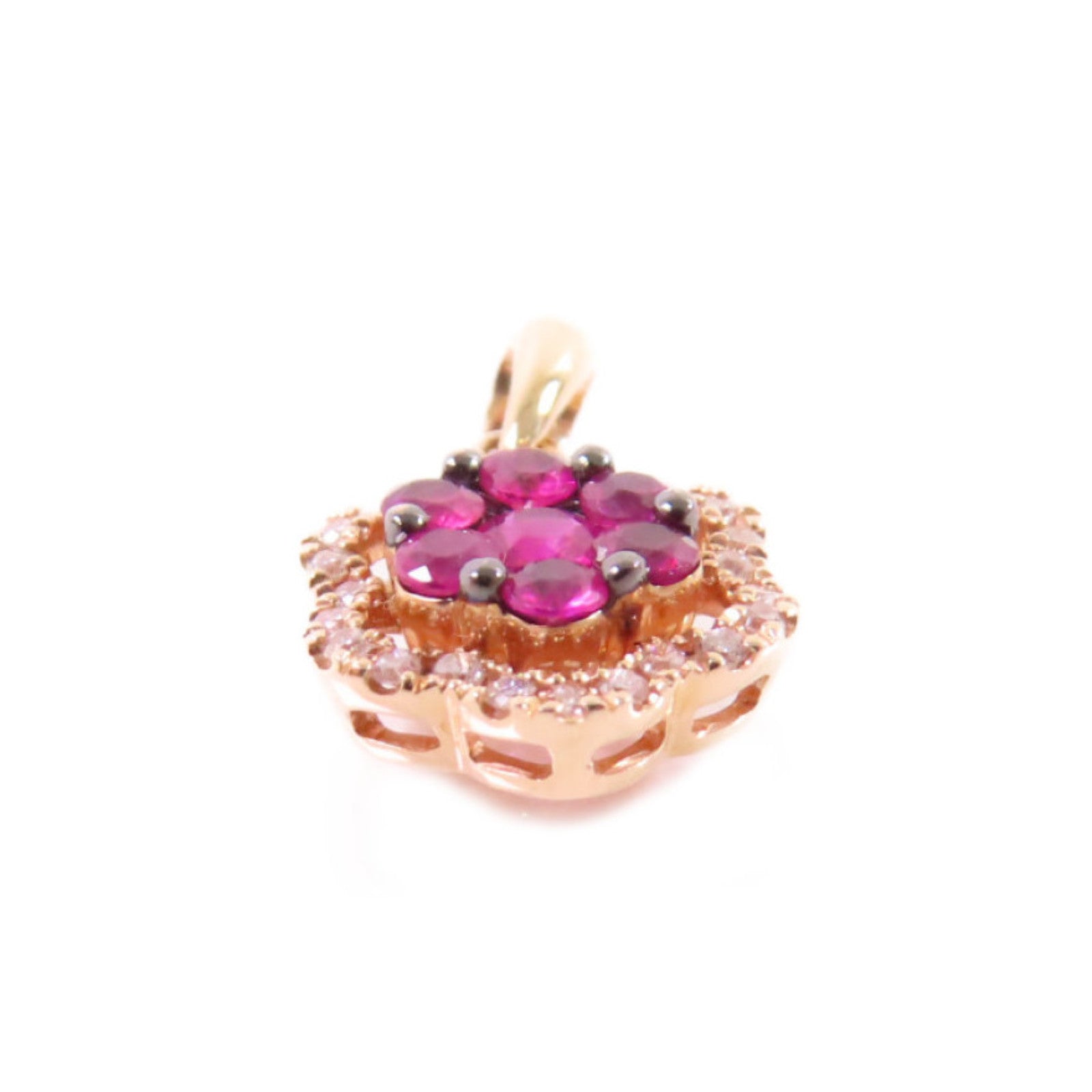 JEWELRY 【激減優惠】18K玫瑰金/紅寶石/0.8ct鑽石Ruby Diamond Pendant Top吊墜頭扣