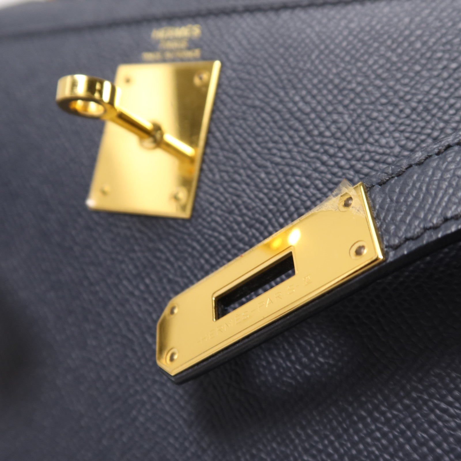 HERMES Epsom皮革Kelly 28金扣手挽肩背兩用袋Blue IndigoBlue Indigo