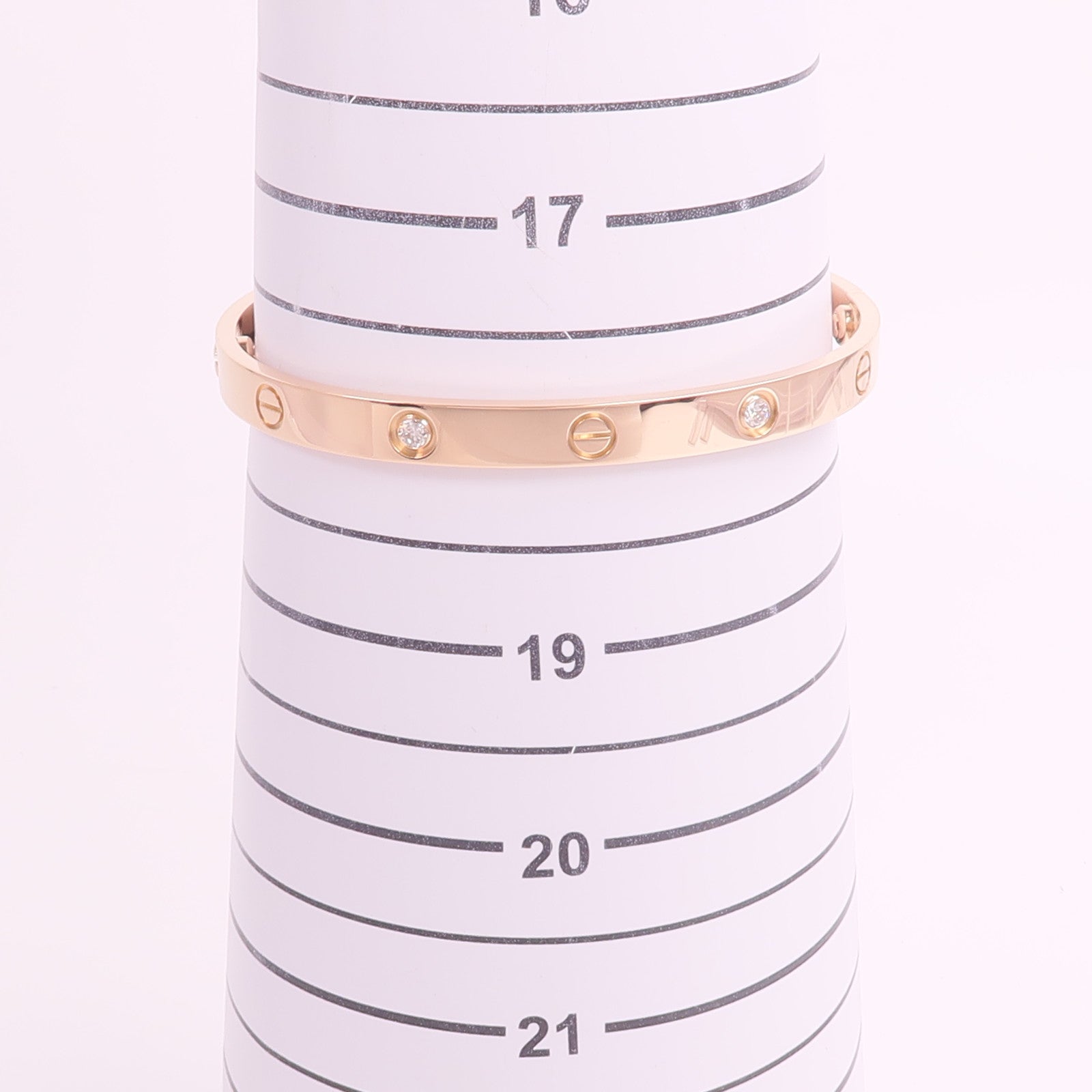 CARTIER 18K玫瑰金Love Bracelet 4 Diamonds鑽石手鐲