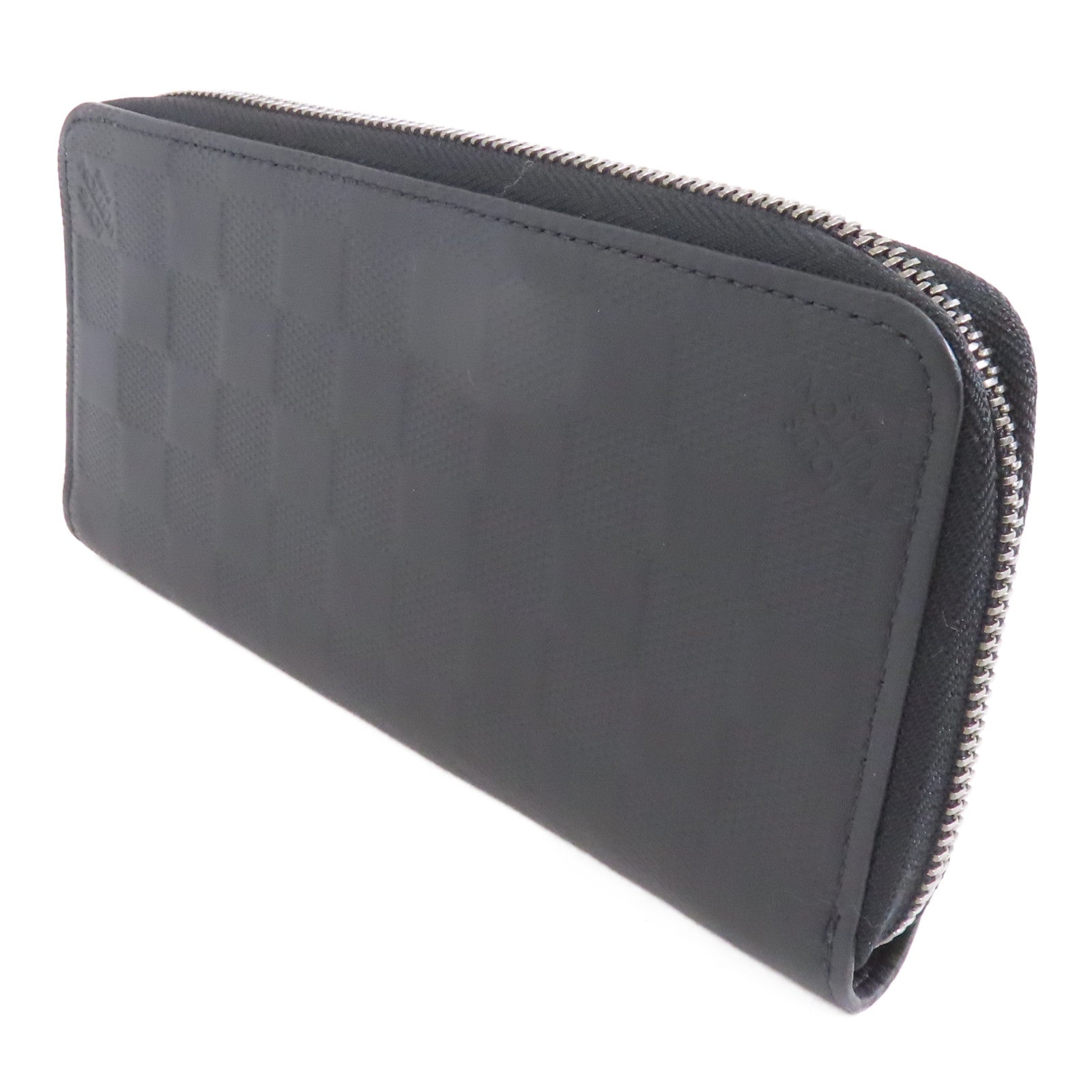 LOUIS VUITTON Damier Infini Zippy Long Wallet銀扣長錢包黑色