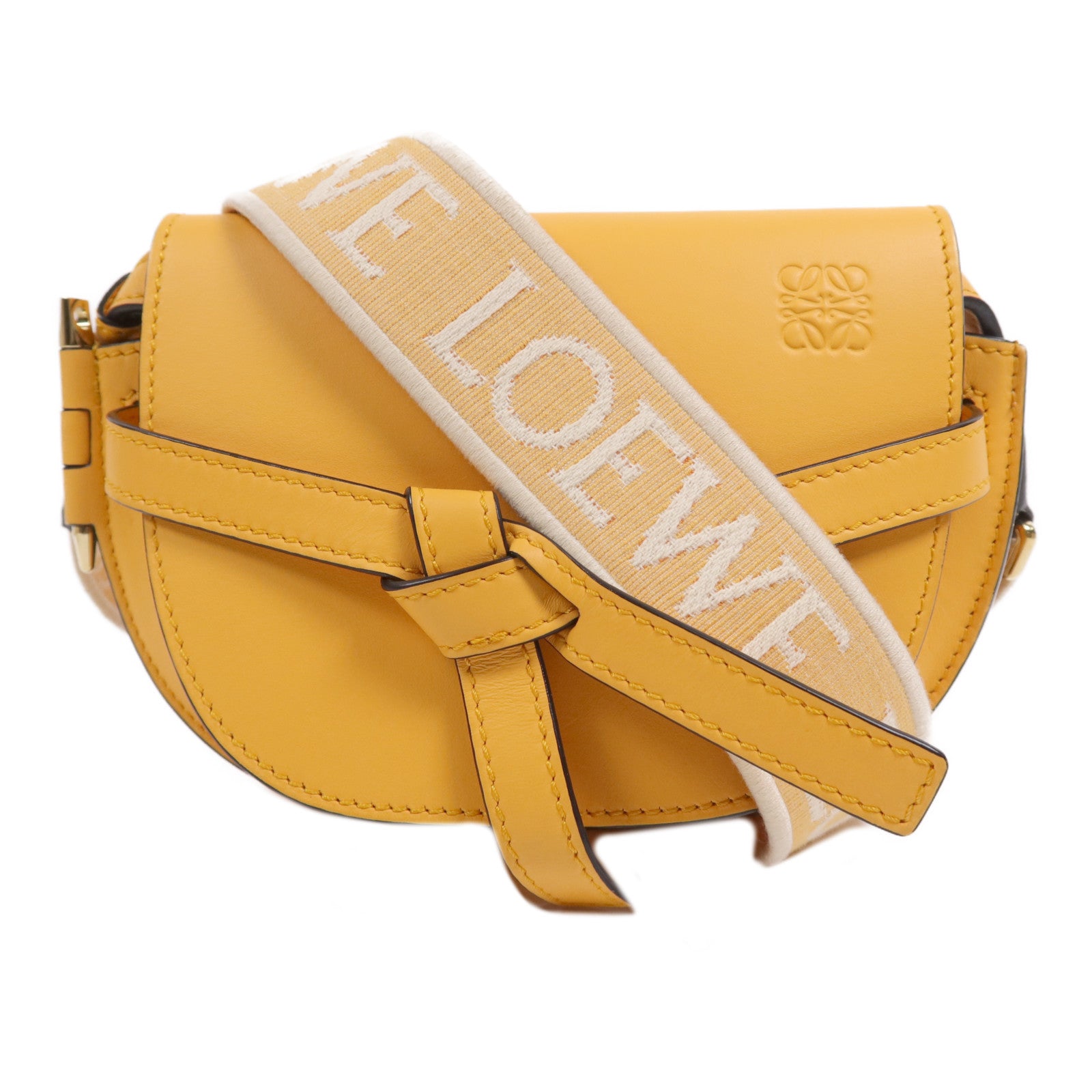 LOEWE 牛皮皮革Mini Gate金扣肩背袋