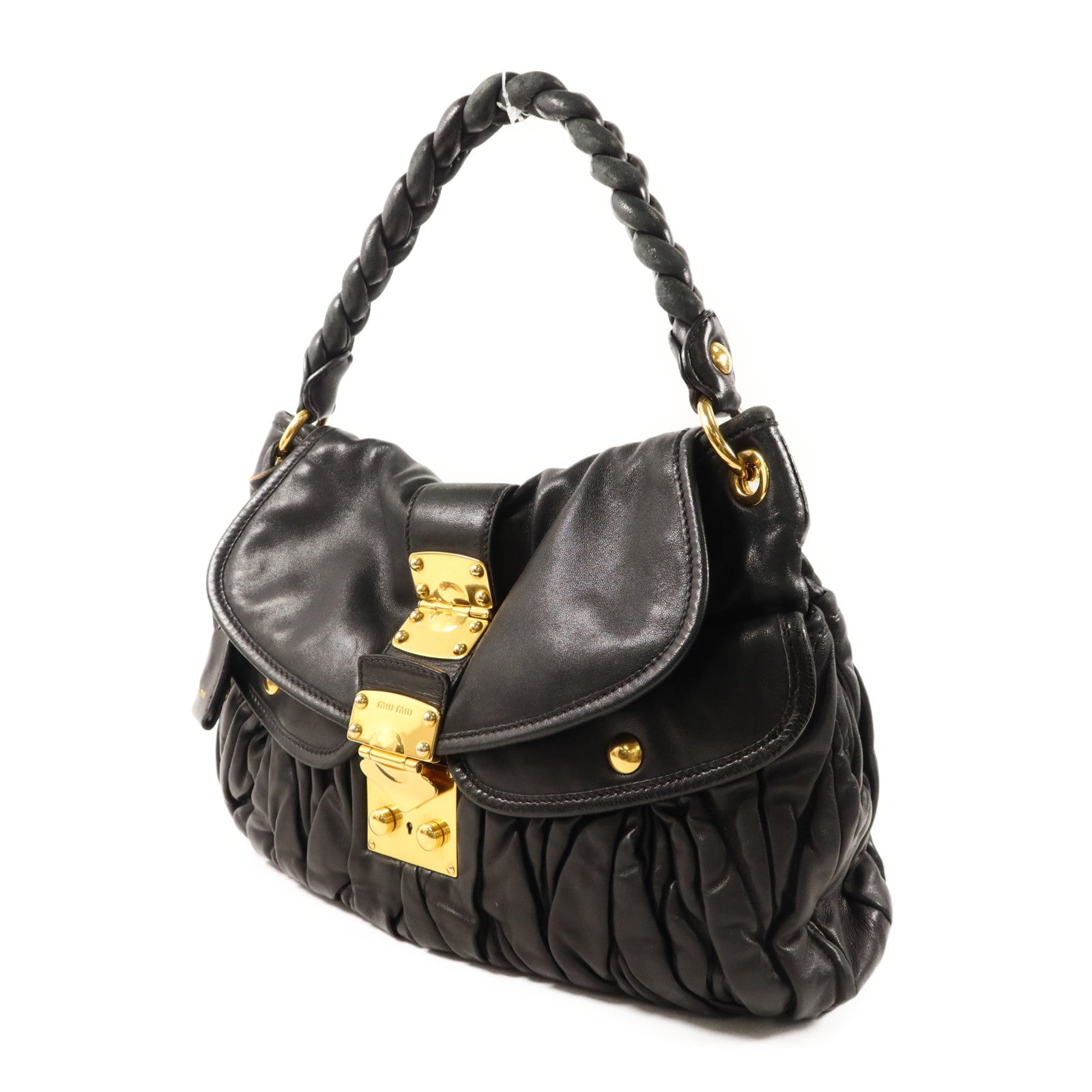 Miu Miu 羊皮皮革2Way Shoulder Bag金扣手挽肩背兩用袋