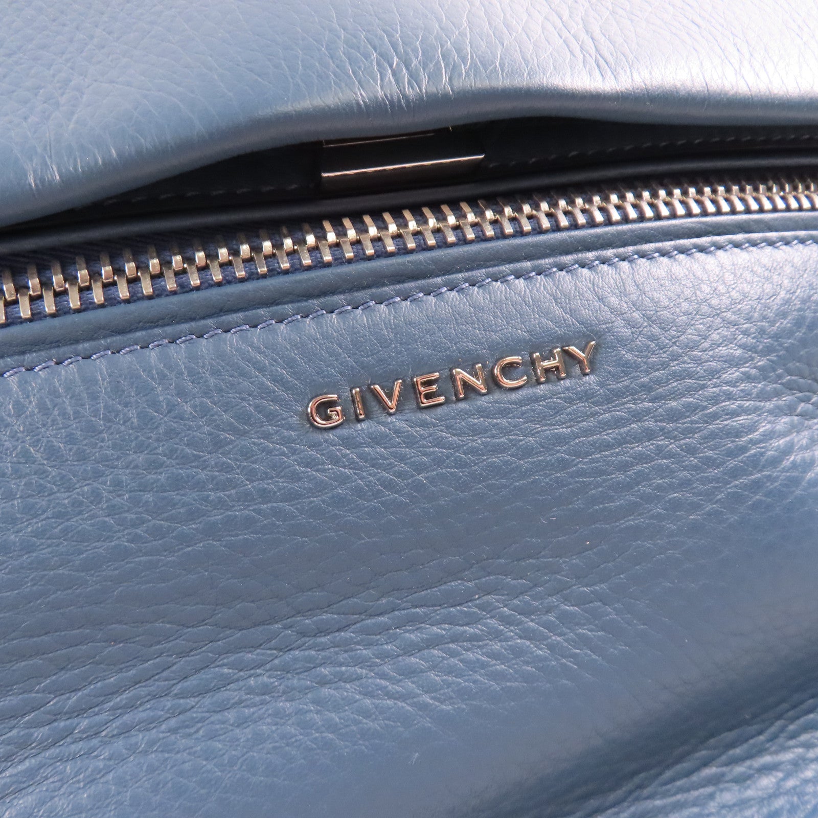 GIVENCHY SHW 2 Way Shoulder Hand Bag Calfskin Leather Blue