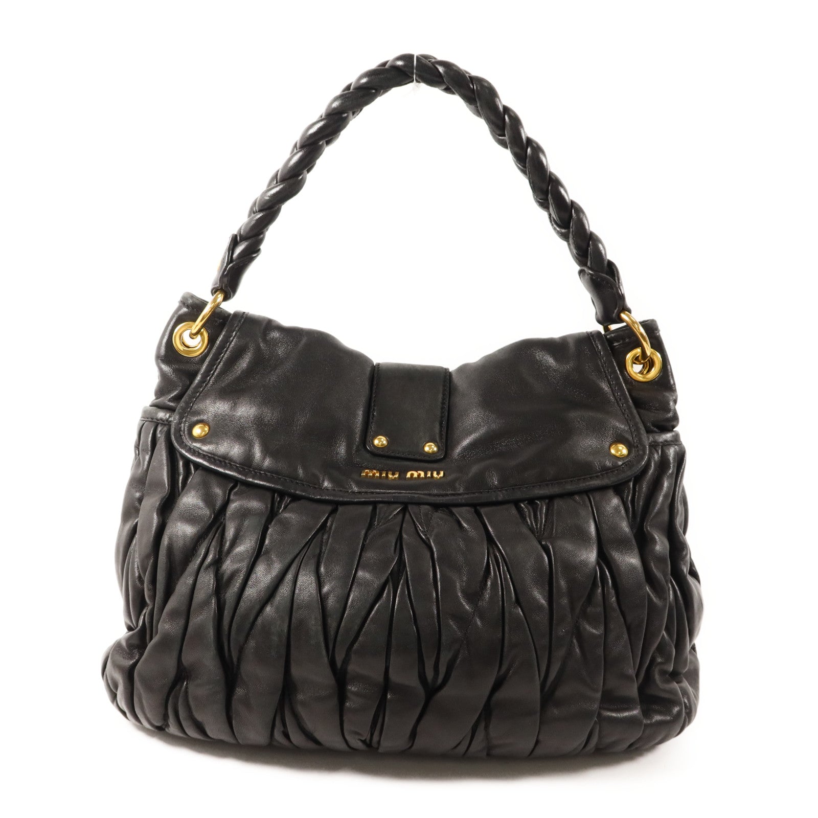 Miu Miu 羊皮皮革2Way Shoulder Bag金扣手挽肩背兩用袋