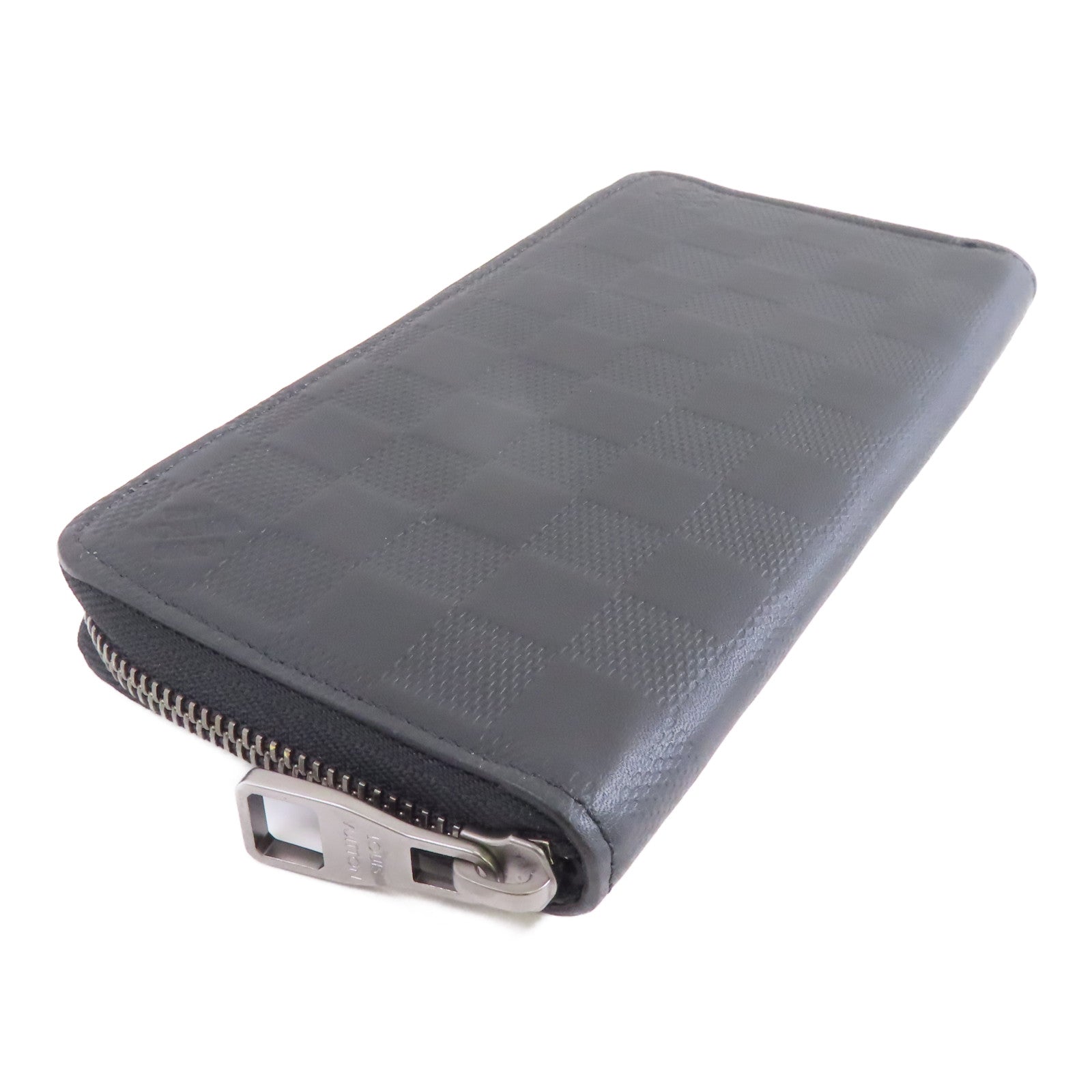 LOUIS VUITTON Damier Infini Zippy Long Wallet銀扣長錢包黑色