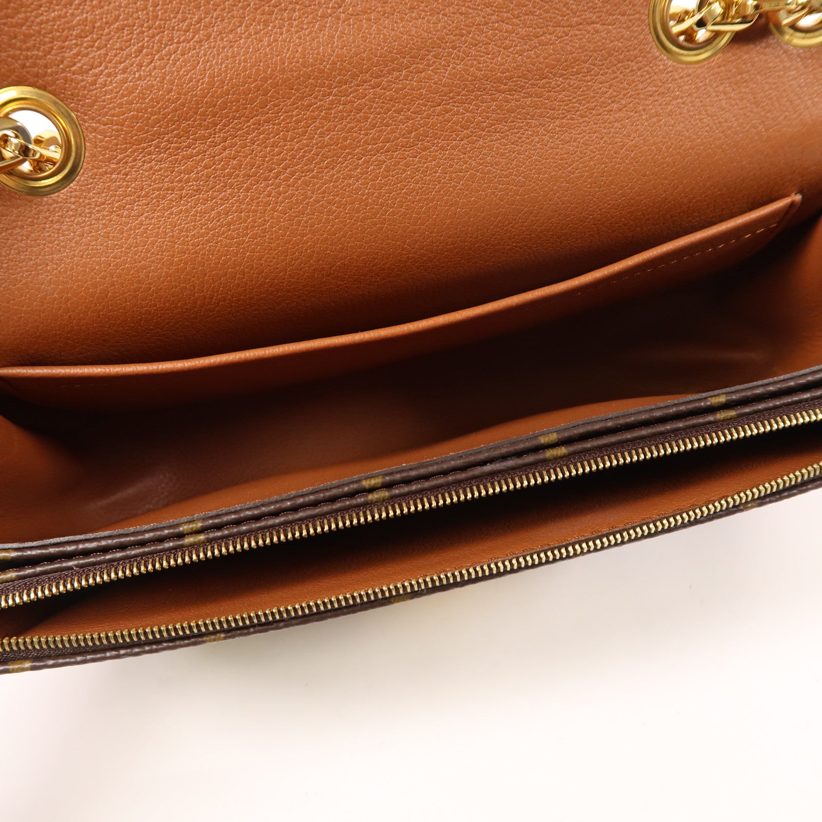 LOUIS VUITTON Monogram Marceau金扣鏈帶肩背袋棕色