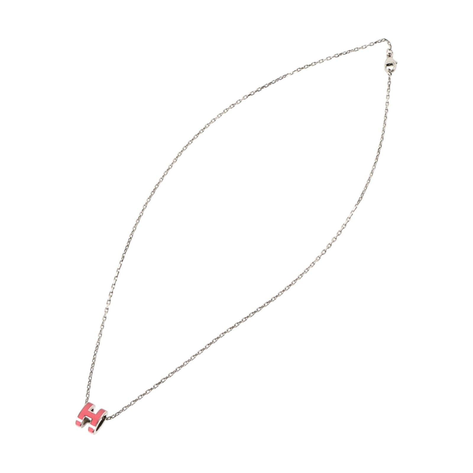 HERMES 金屬/琺瑯Mini Pop H Necklace項鏈Rose Azalee
