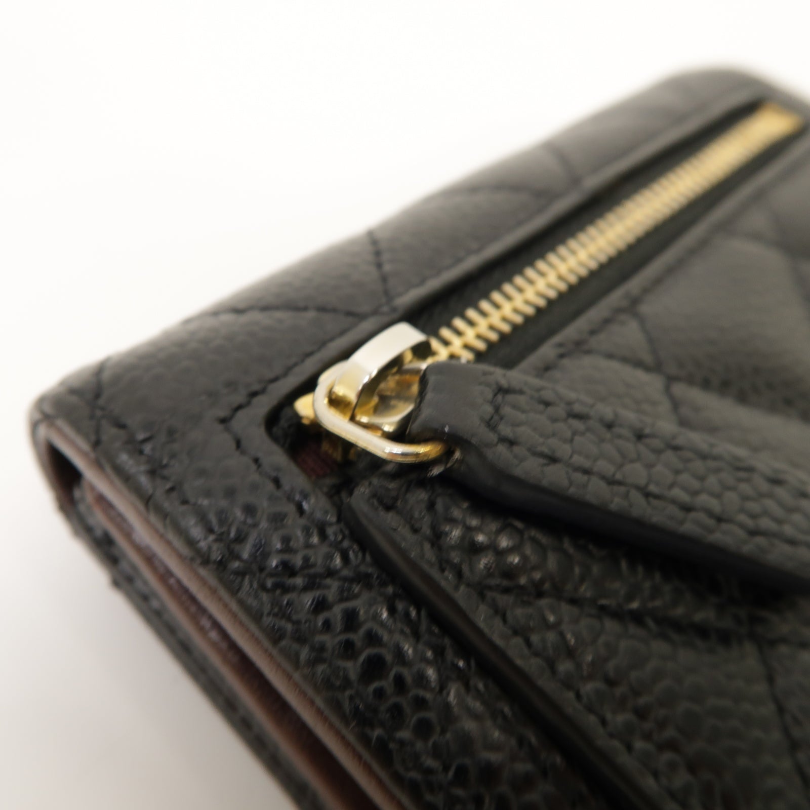 CHANEL 菱格Caviar皮革Classic Small Flap Wallet金扣錢包黑色
