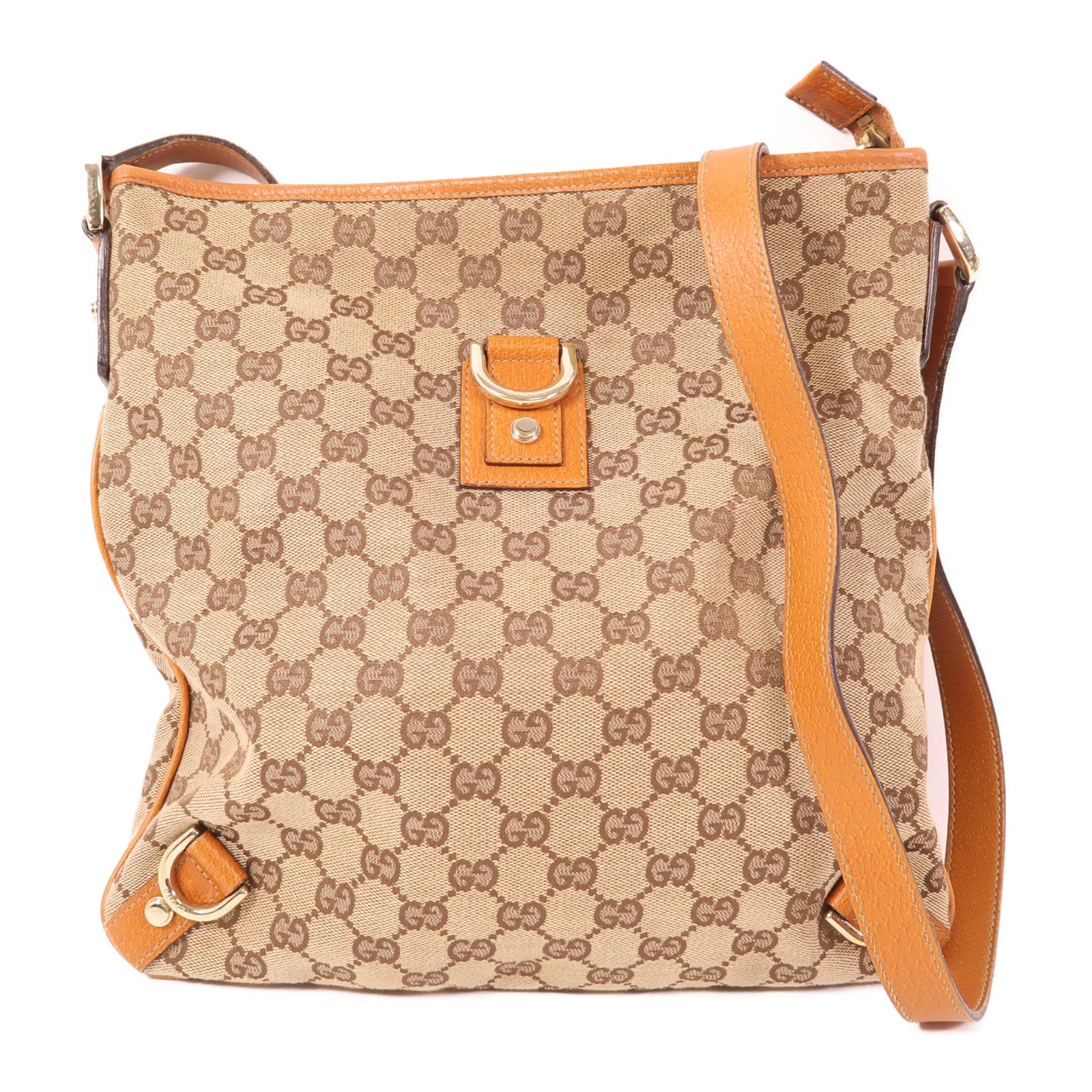 GUCCI GG GHW Shoulder Bag 131326 Canvas Brown