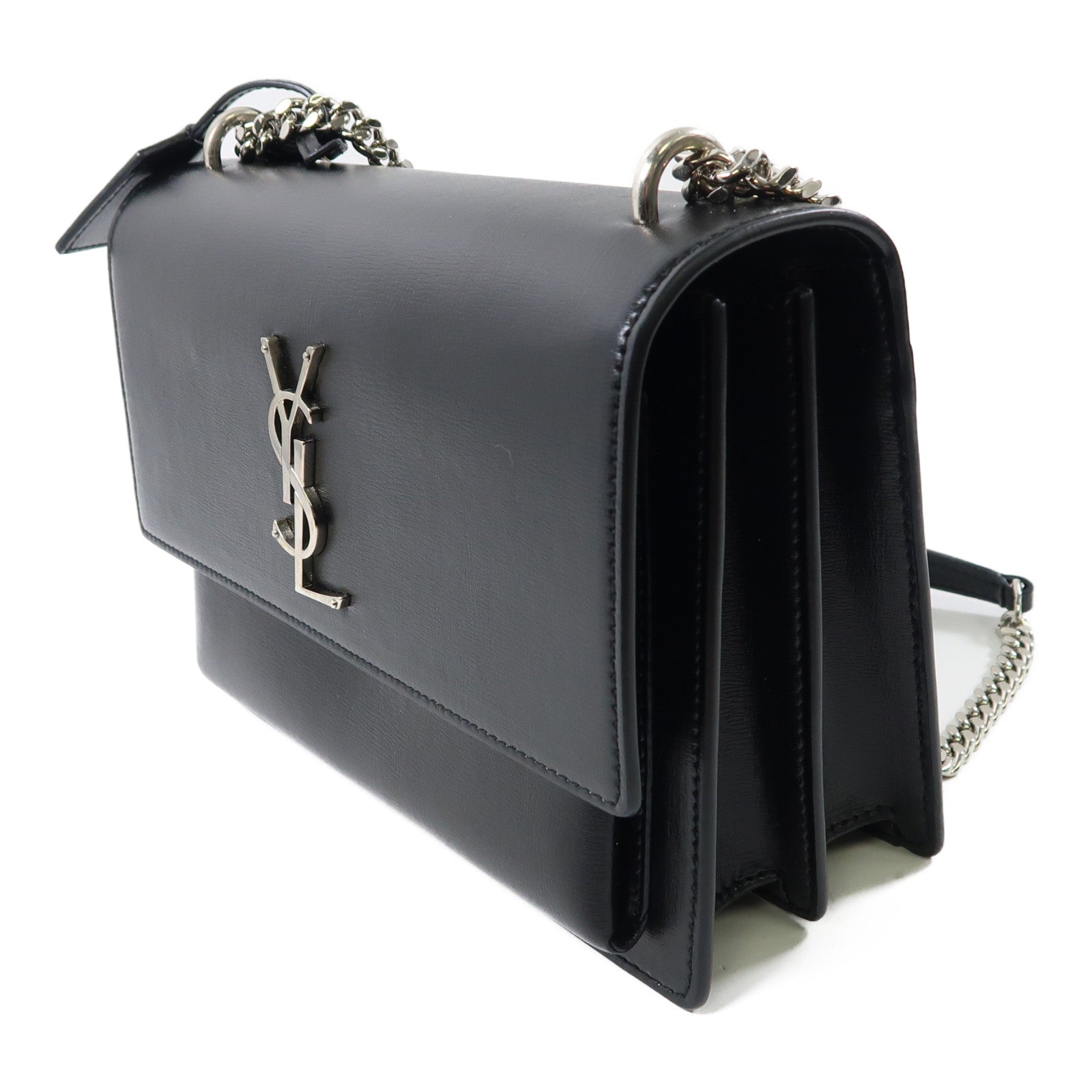 SAINT LAURENT【激減優惠】 牛皮皮革Sunset Medium銀扣鏈帶肩背袋