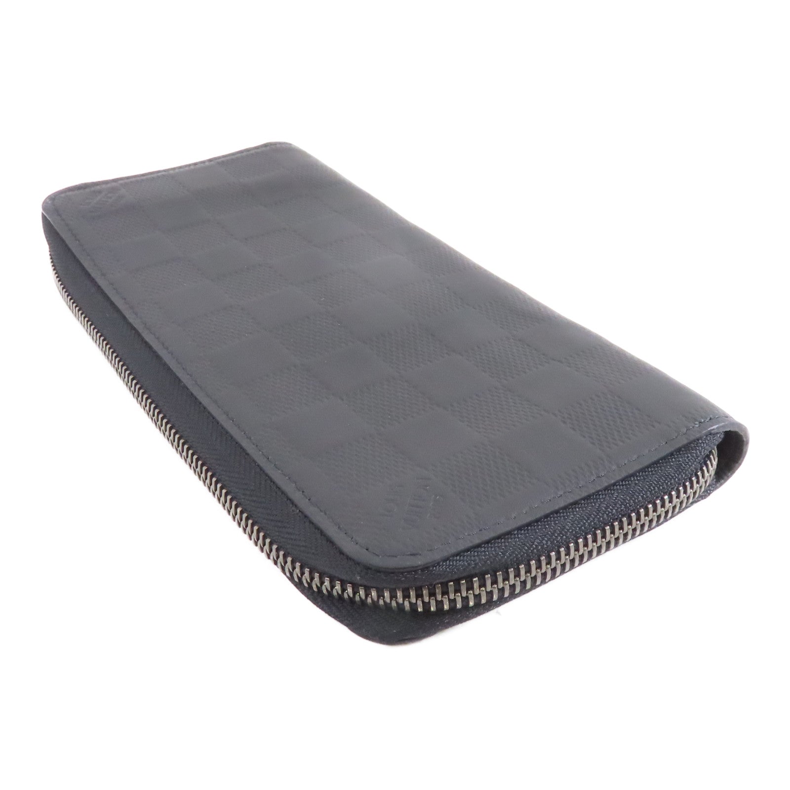 LOUIS VUITTON Damier Infini Zippy Long Wallet銀扣長錢包黑色