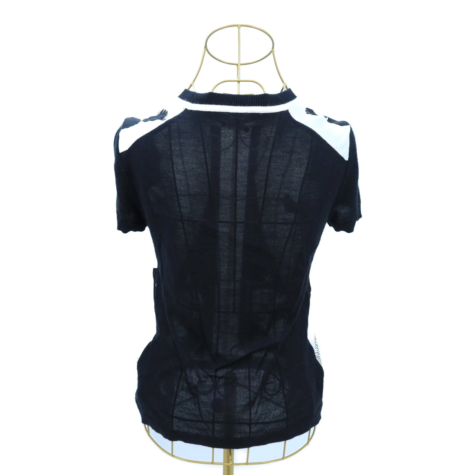 HERMES Silk/Cashmere Twillaine Short-Sleeve Knit針織