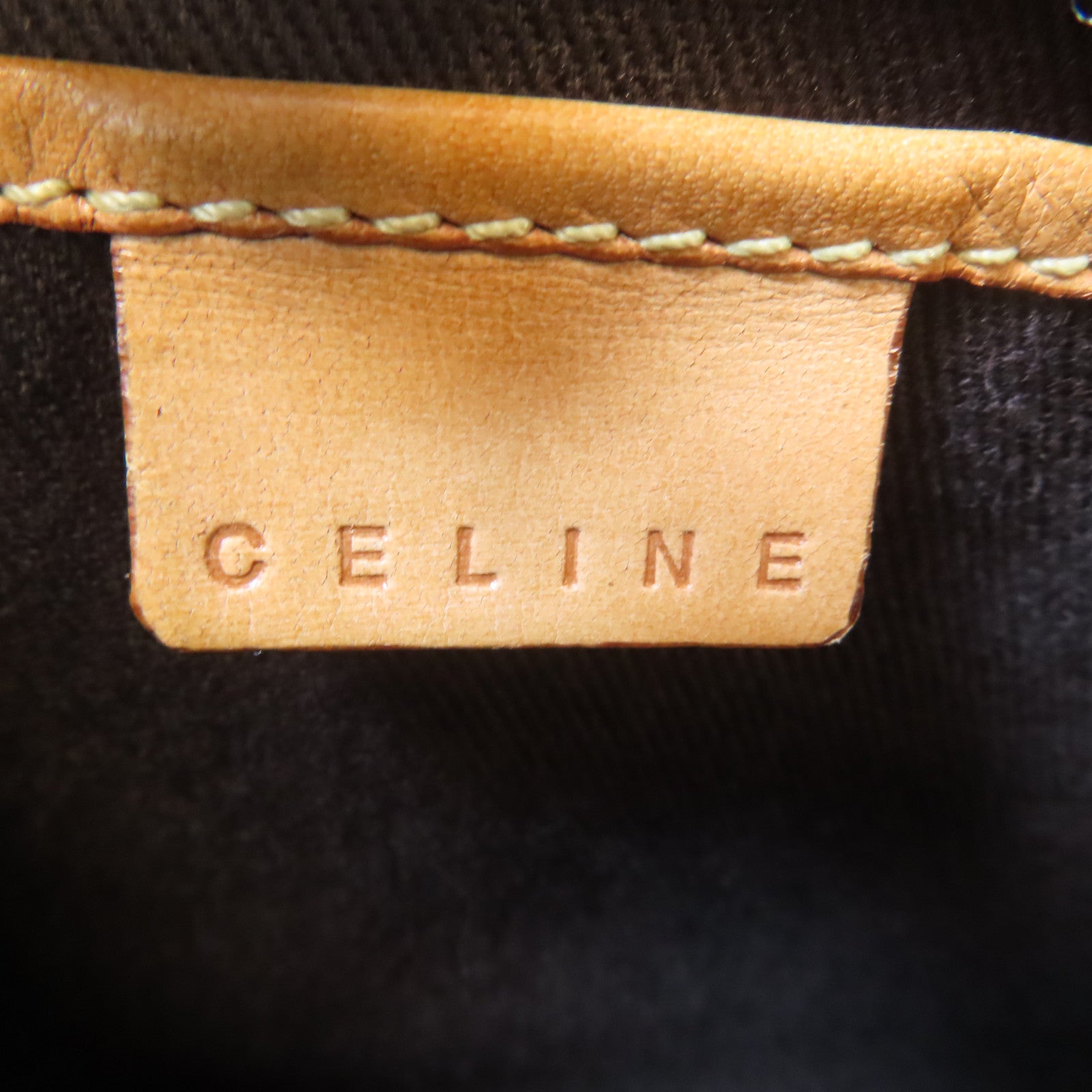 CELINE 塗層帆布Hand Bag金扣手挽袋棕色