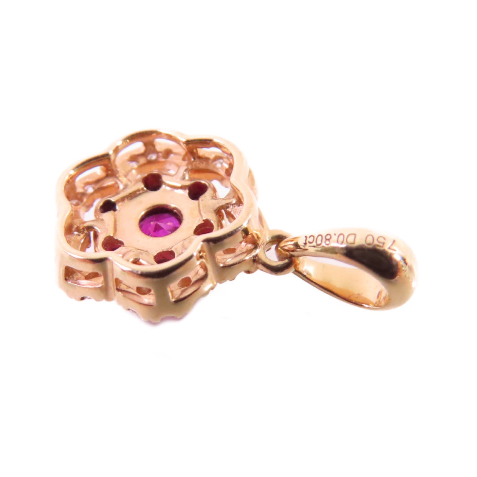 JEWELRY 【激減優惠】18K玫瑰金/紅寶石/0.8ct鑽石Ruby Diamond Pendant Top吊墜頭扣