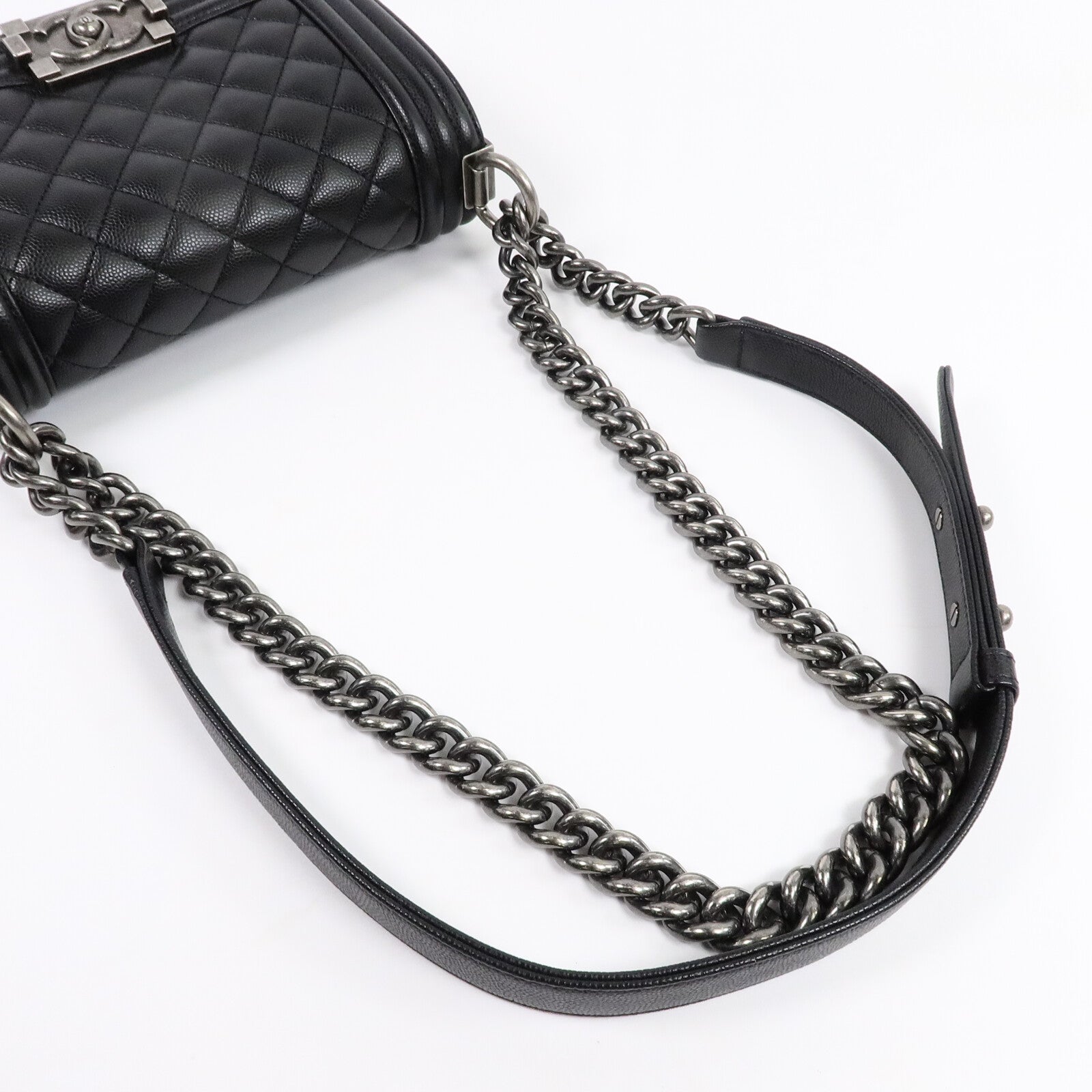 CHANEL 牛皮皮革Boy 20鏈帶肩背袋