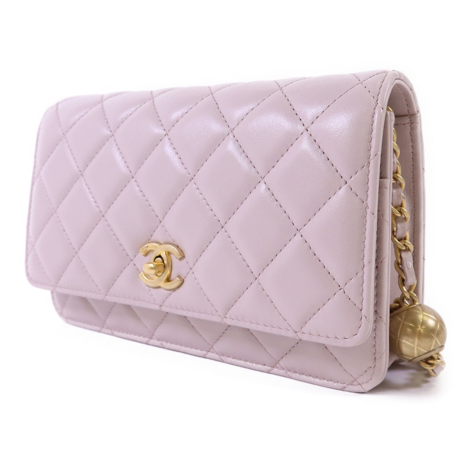 CHANEL 羊皮皮革WOC Wallet On Chain金扣鏈帶肩背袋