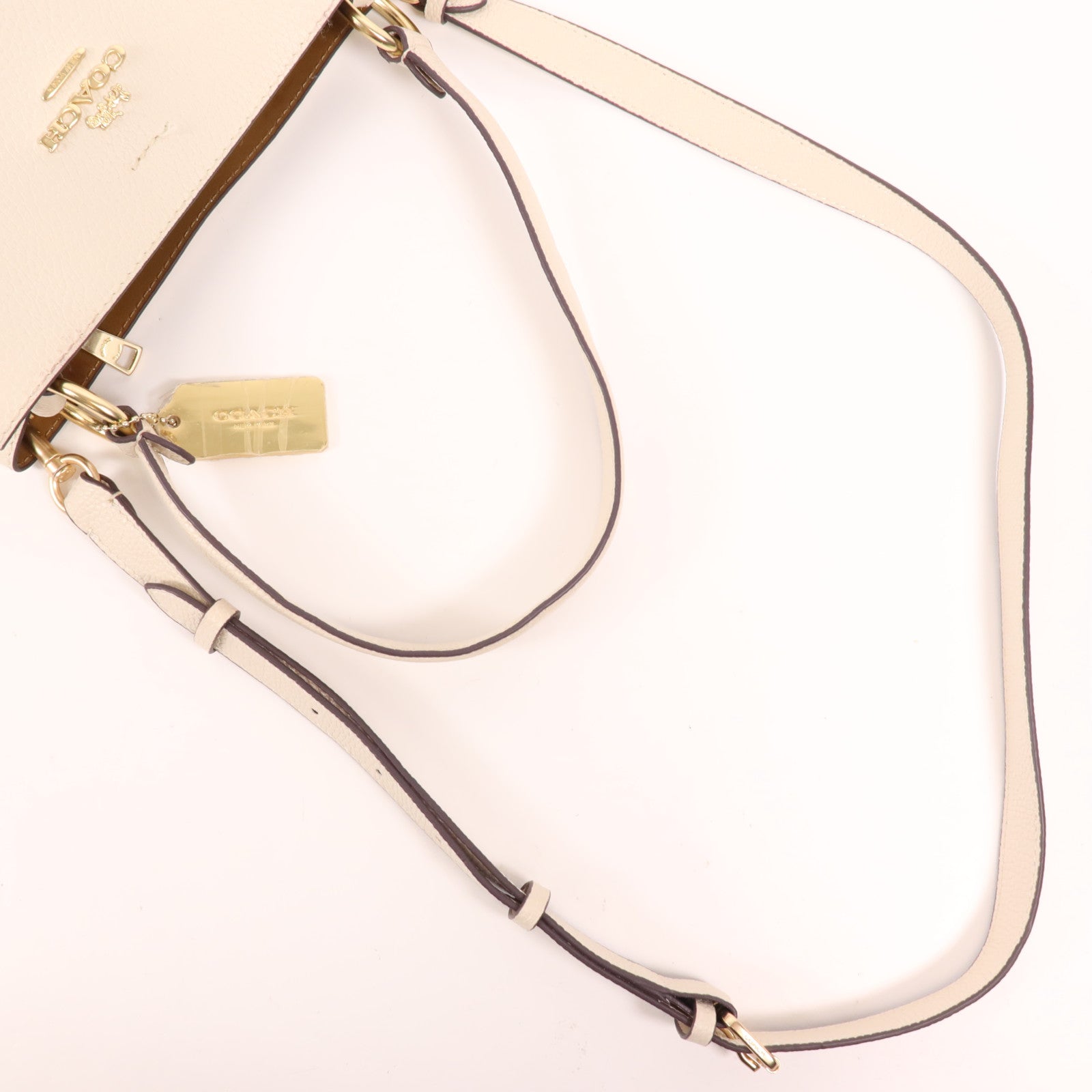 COACH 牛皮皮革2 Way Shoulder Bag金扣手挽肩背兩用袋