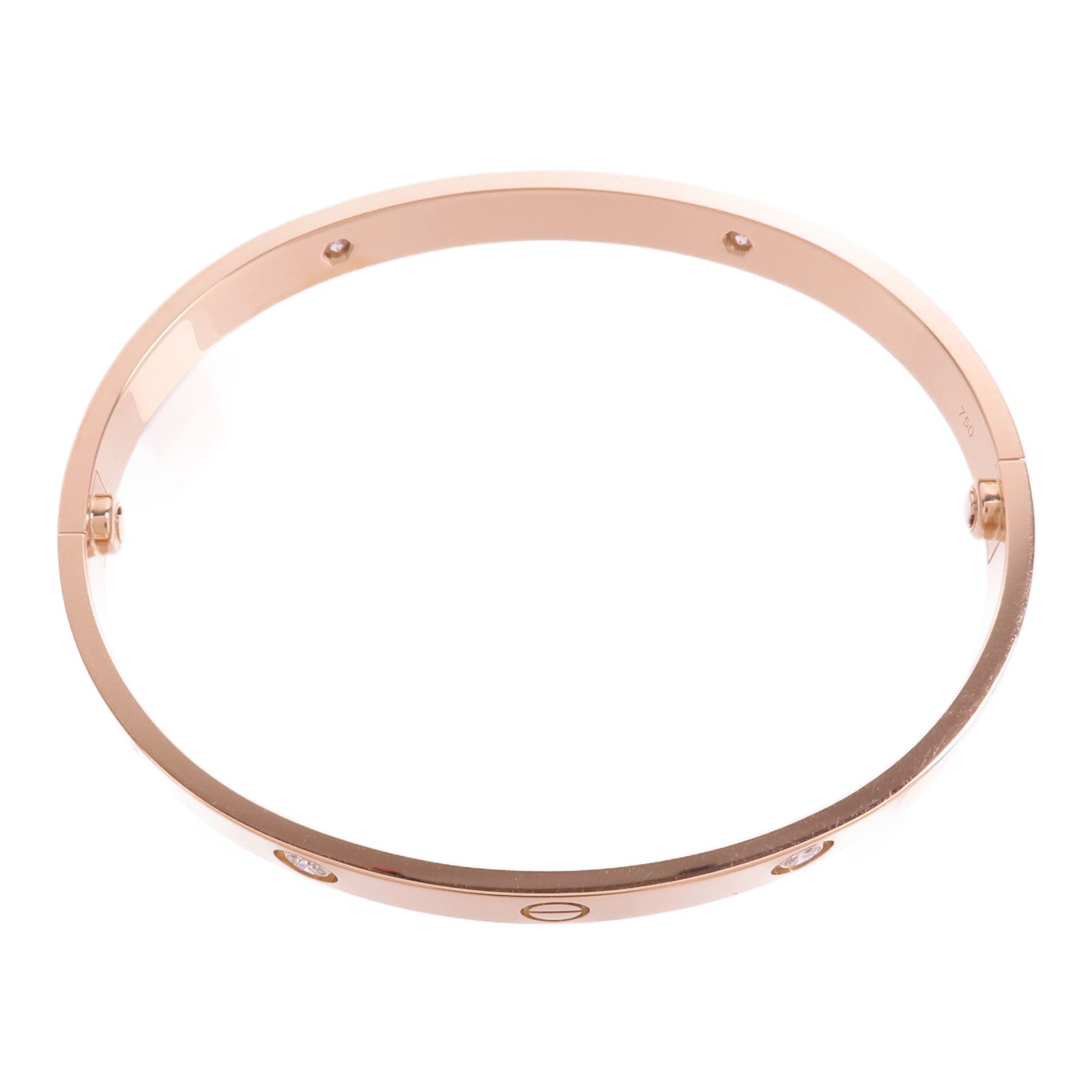 CARTIER 18K玫瑰金Love Bracelet 4 Diamonds鑽石手鐲