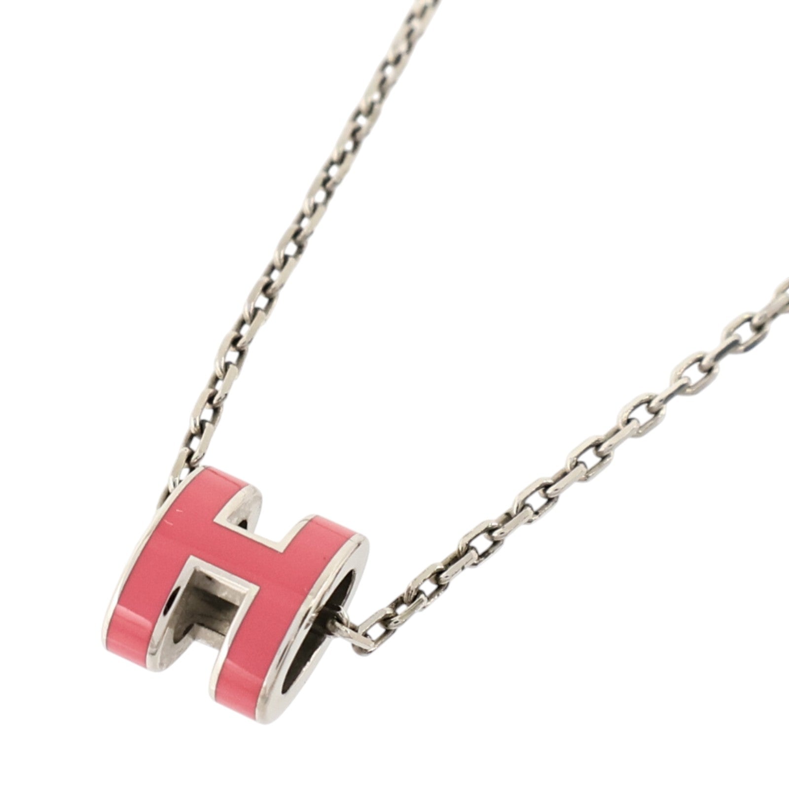 HERMES 金屬/琺瑯Mini Pop H Necklace項鏈Rose Azalee